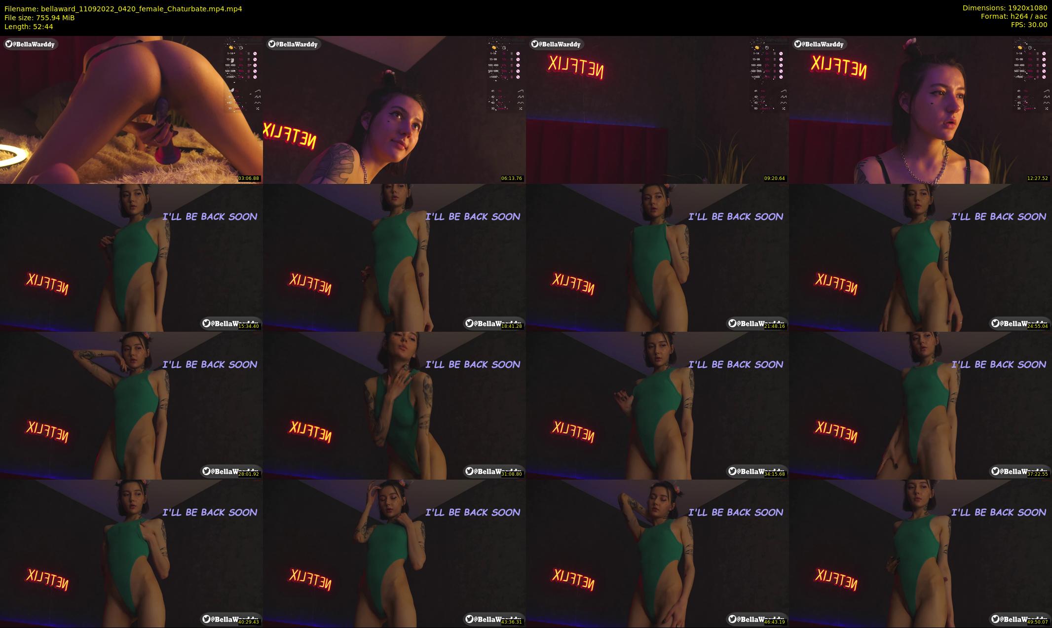 bellaward — 53 minute Chaturbate female cam show recording, 1080p, Sep 11, 2022