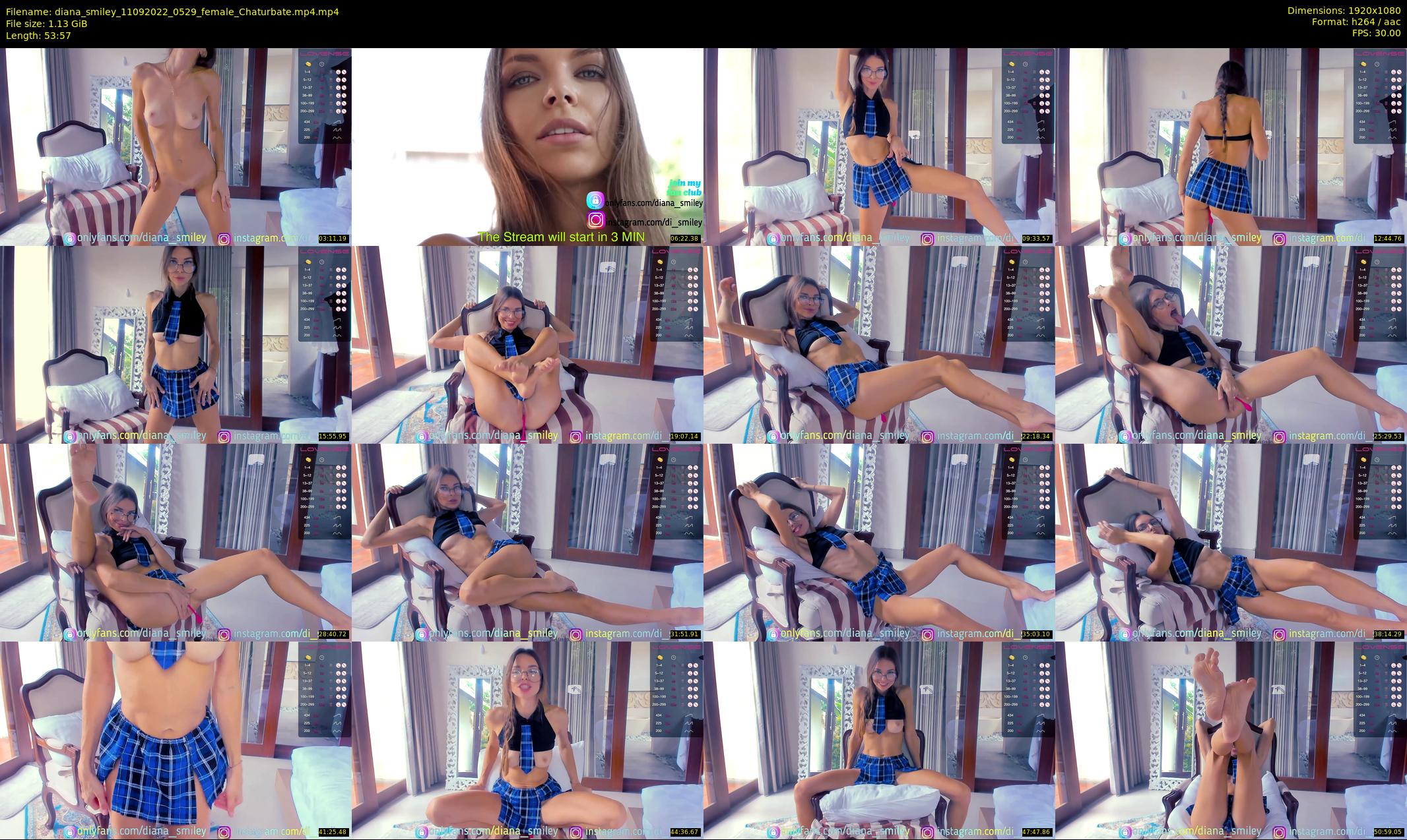 diana_smiley — 54 minute Chaturbate female cam show recording, 1080p, Sep 11, 2022