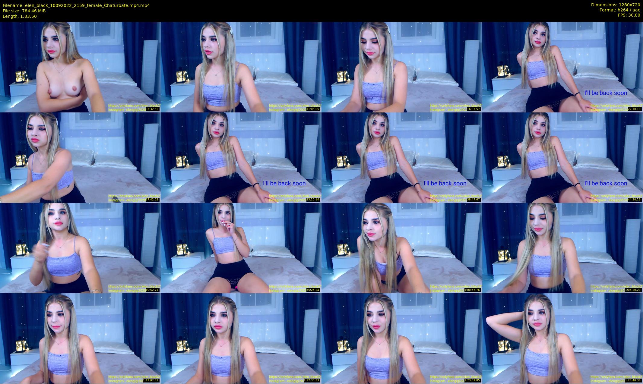 elen_black — 94 minute Chaturbate female cam show recording, 720p, Sep 10, 2022