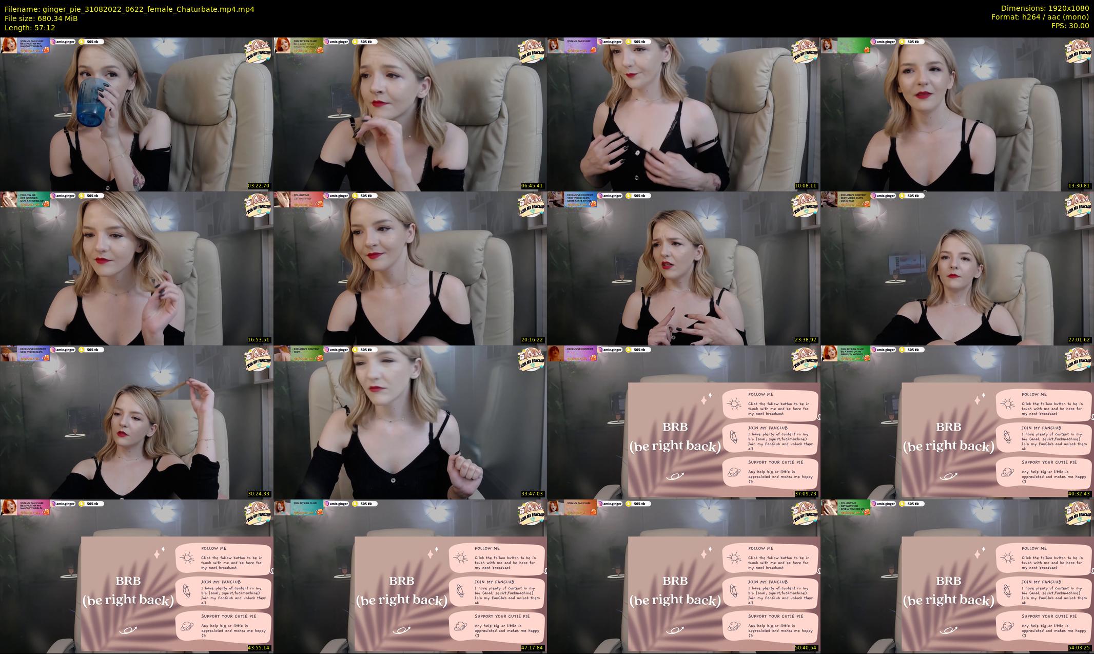 ginger_pie — 58 minute Chaturbate female cam show recording, 1080p, Aug 31, 2022