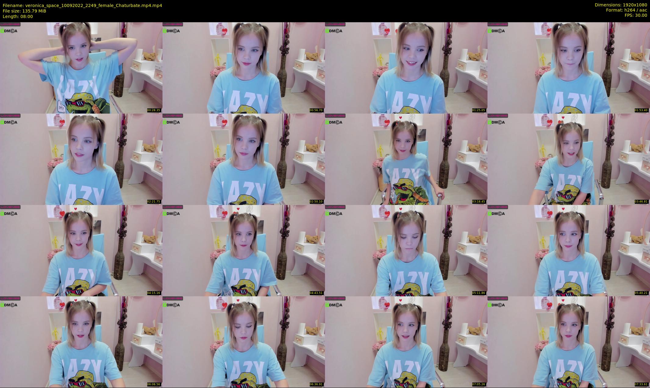 veronica_space — 8 minute Chaturbate female cam show recording, 1080p, Sep 10, 2022