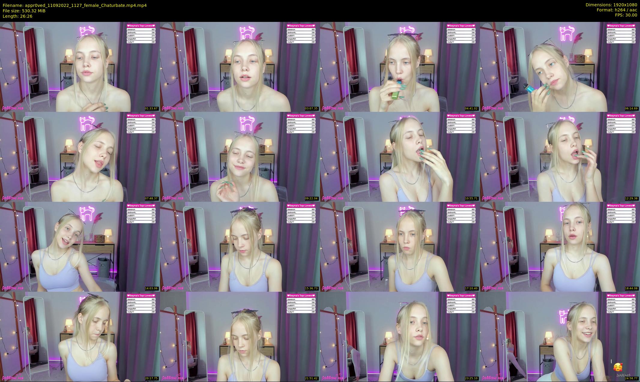 appr0ved — 27 minute Chaturbate female cam show recording, 1080p, Sep 11, 2022