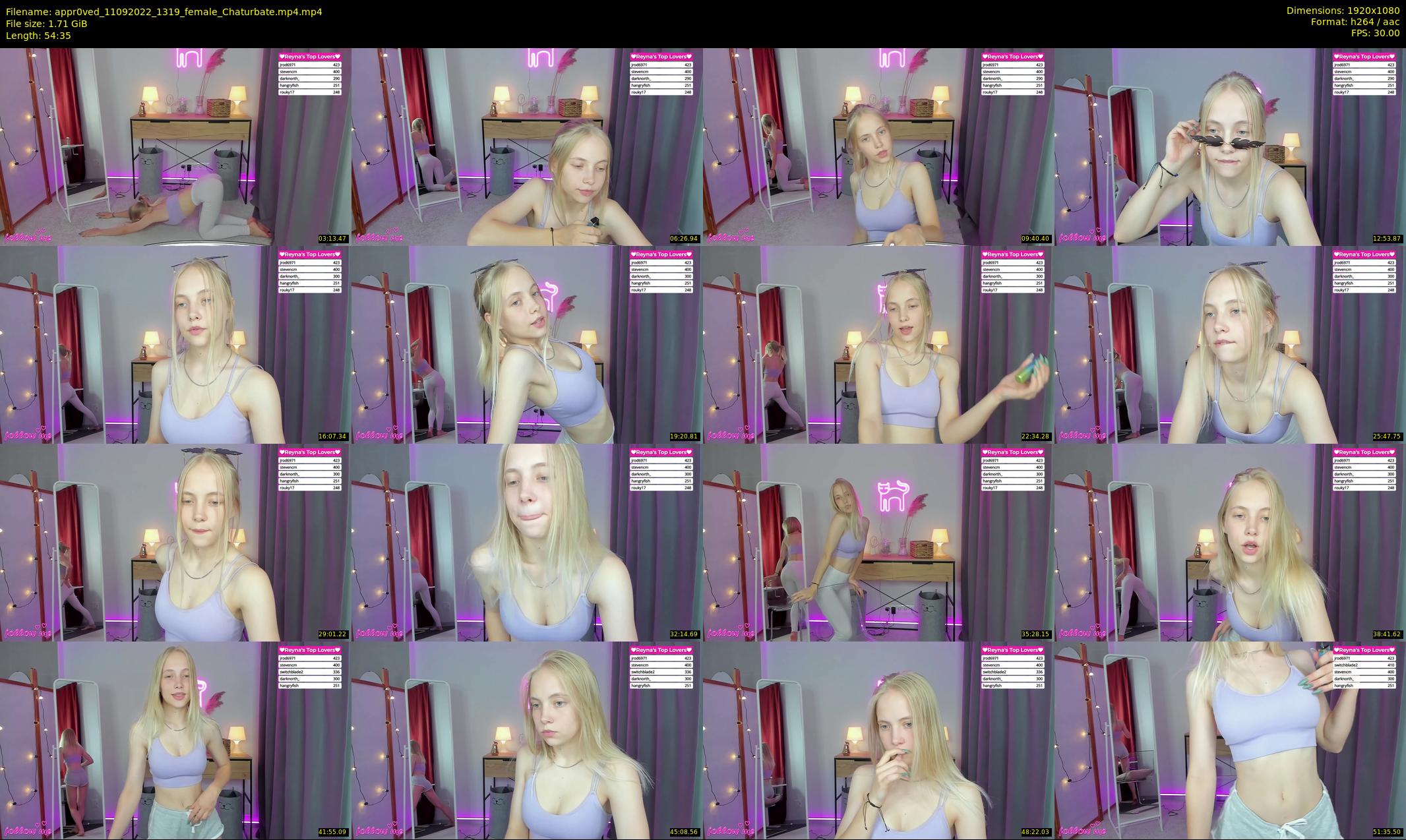 appr0ved — 55 minute Chaturbate female cam show recording, 1080p, Sep 11, 2022