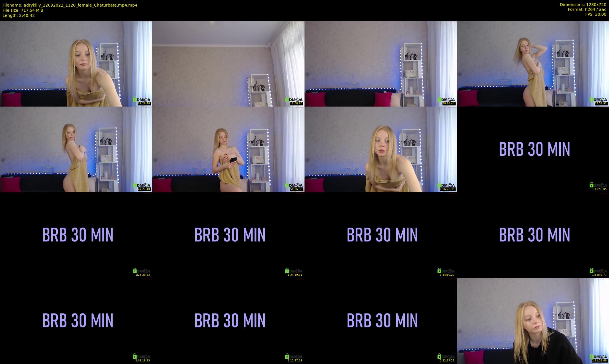 adrykilly — 161 minute Chaturbate female cam show recording, 720p, Sep 12, 2022