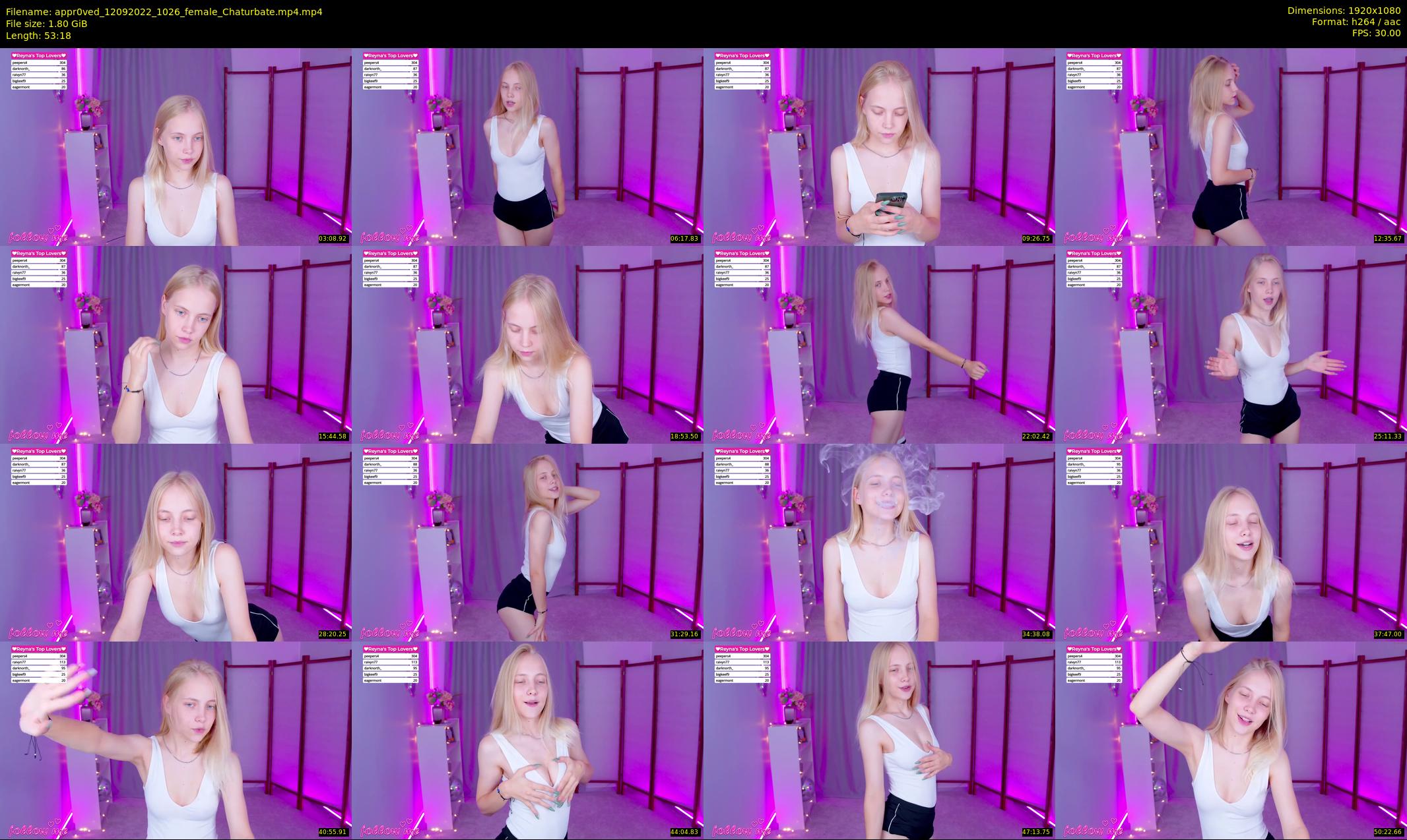 appr0ved — 54 minute Chaturbate female cam show recording, 1080p, Sep 12, 2022