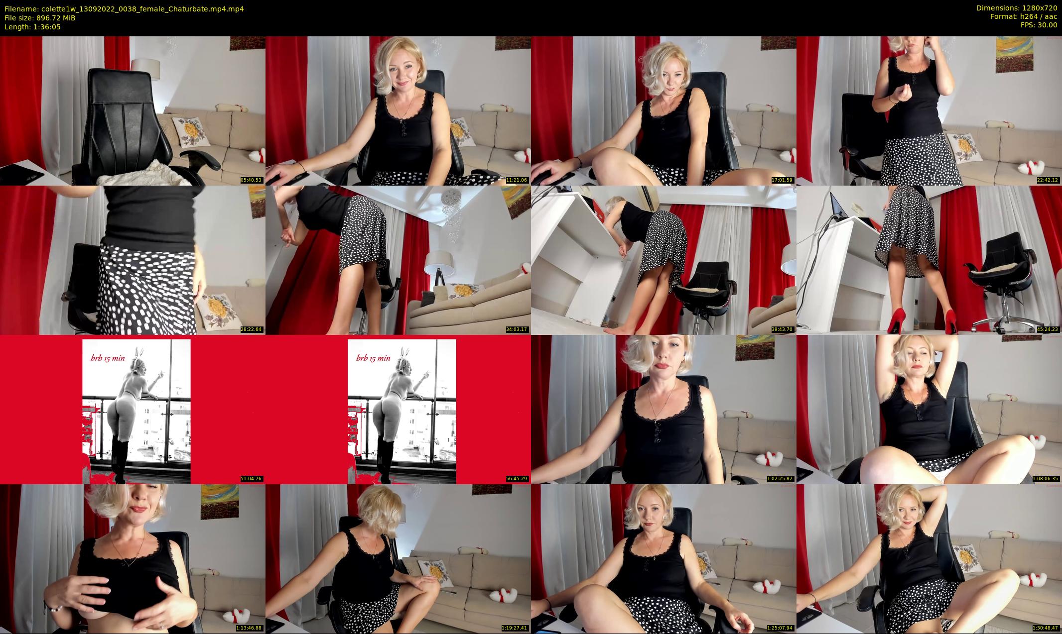 colette1w — 97 minute Chaturbate female cam show recording, 720p, Sep 13, 2022