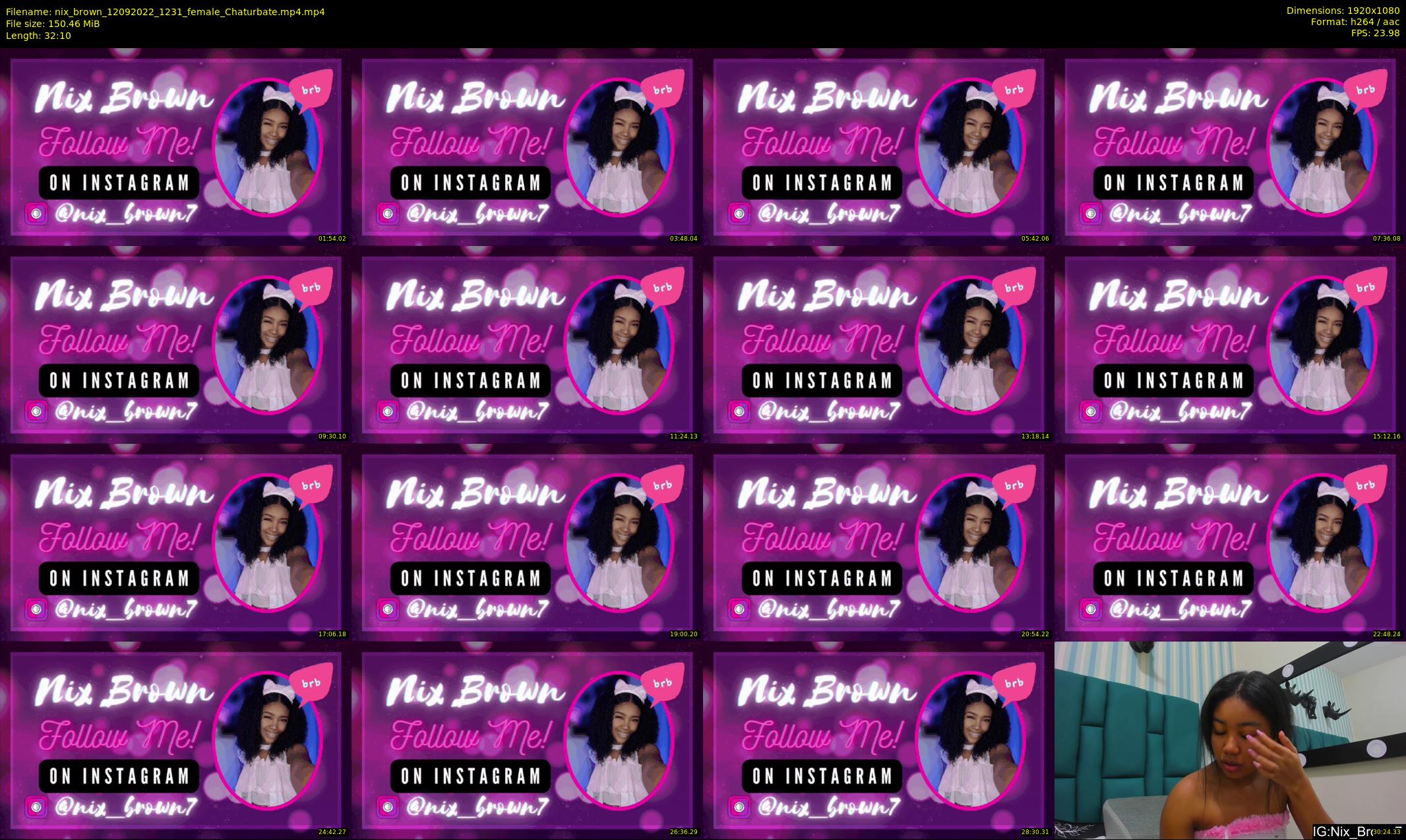nix_brown — 33 minute Chaturbate female cam show recording, 1080p, Sep 12, 2022
