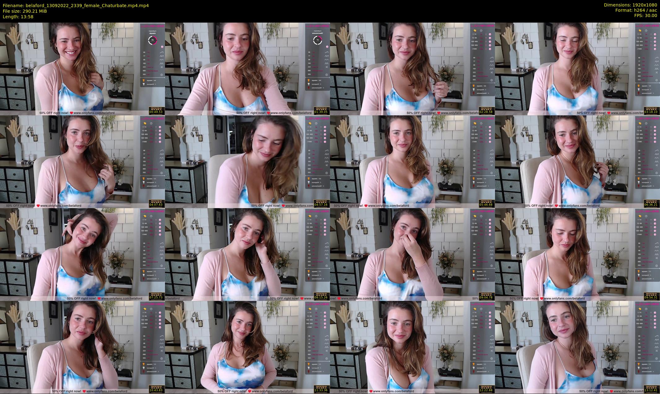 belaford — 14 minute Chaturbate female cam show recording, 1080p, Sep 13, 2022