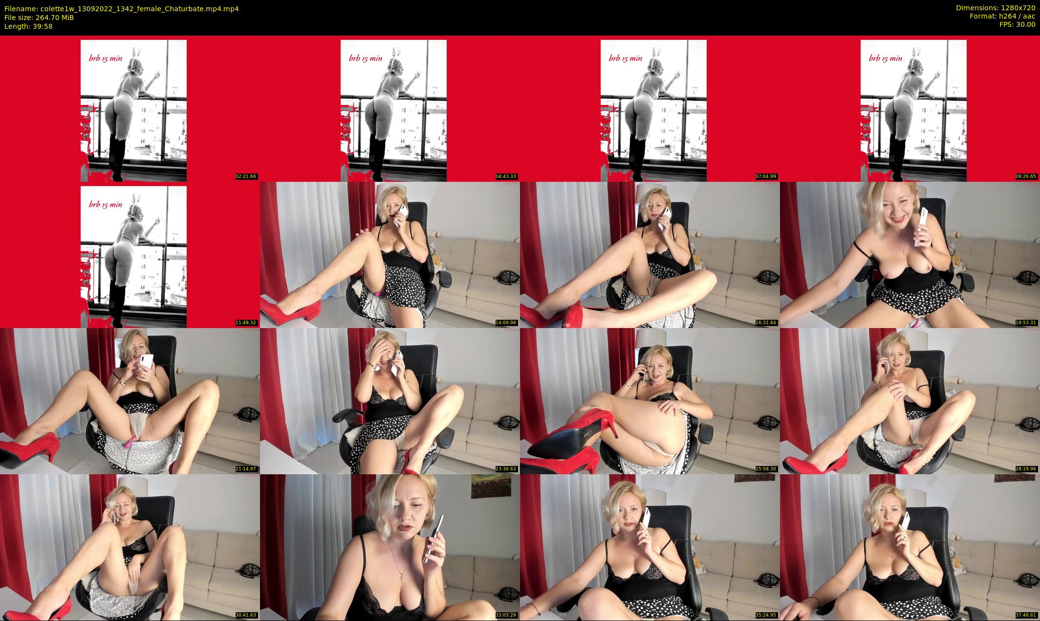 colette1w — 40 minute Chaturbate female cam show recording, 720p, Sep 13, 2022