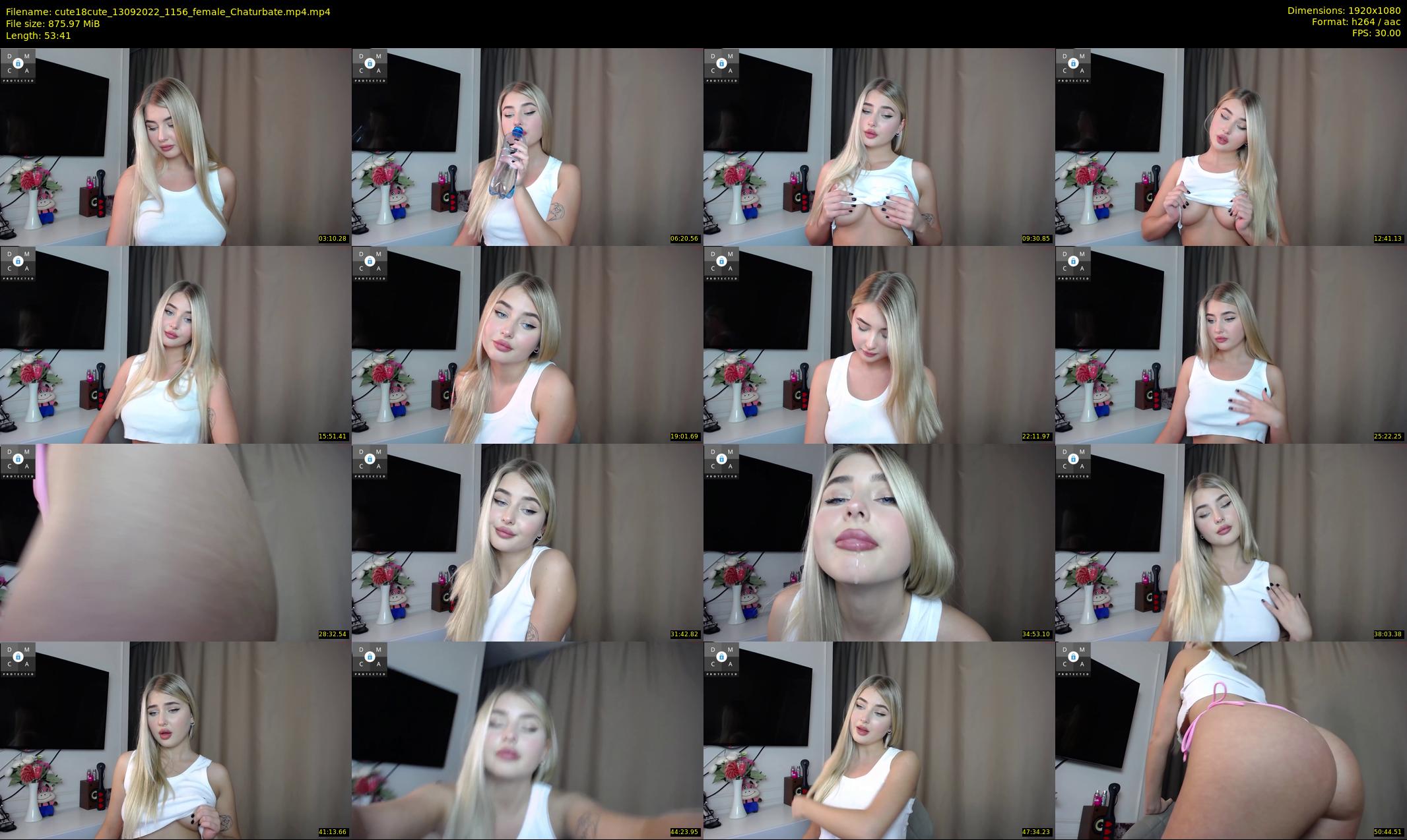 cute18cute — 54 minute Chaturbate female cam show recording, 1080p, Sep 13, 2022