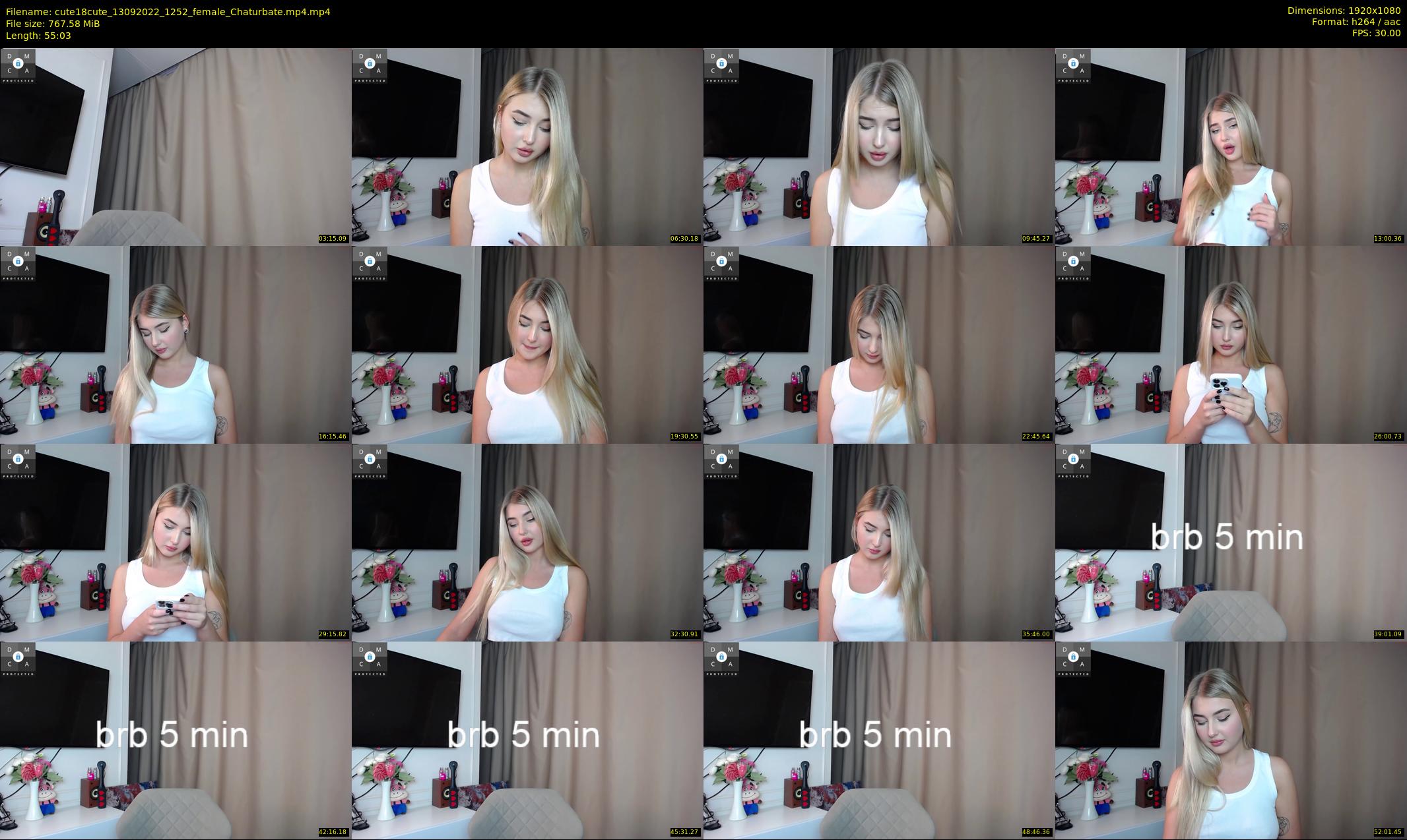 cute18cute — 56 minute Chaturbate female cam show recording, 1080p, Sep 13, 2022