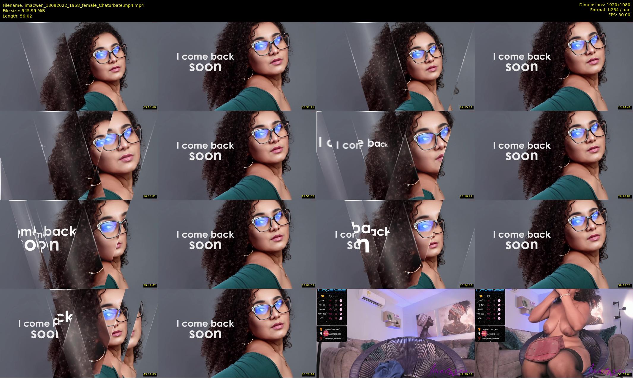 imacwen — 57 minute Chaturbate female cam show recording, 1080p, Sep 13, 2022