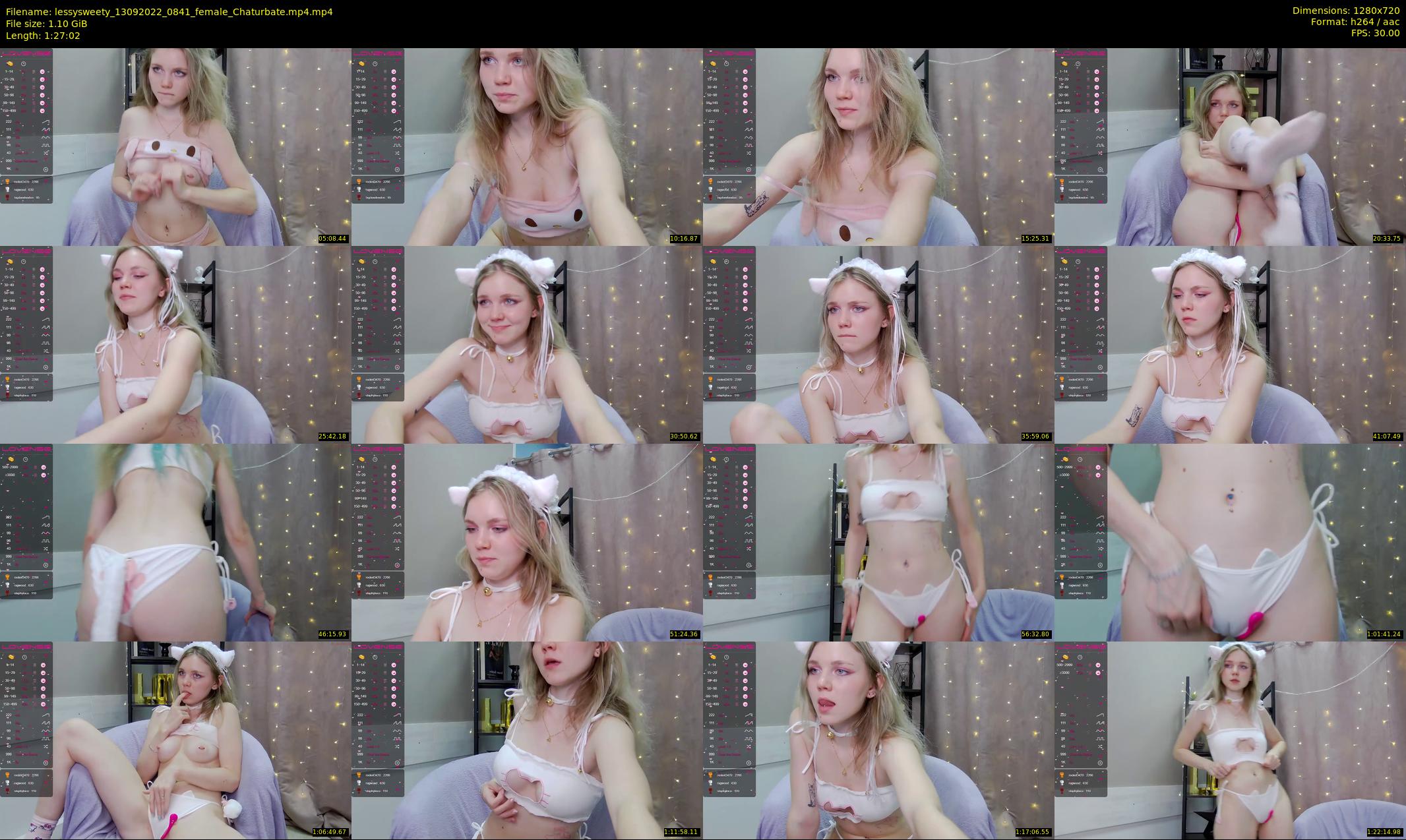 lessysweety — 88 minute Chaturbate female cam show recording, 720p, Sep 13, 2022