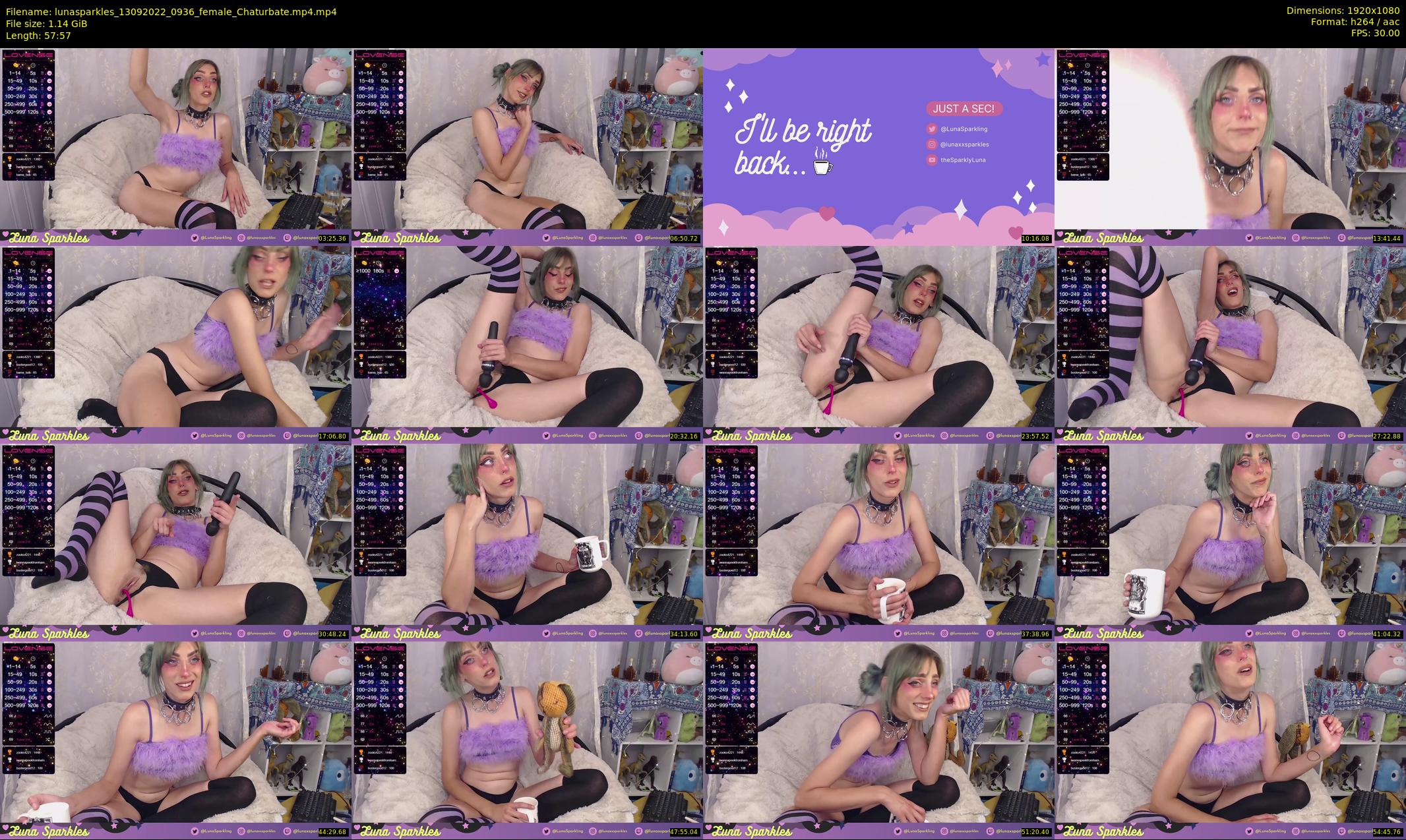 lunasparkles — 58 minute Chaturbate female cam show recording, 1080p, Sep 13, 2022