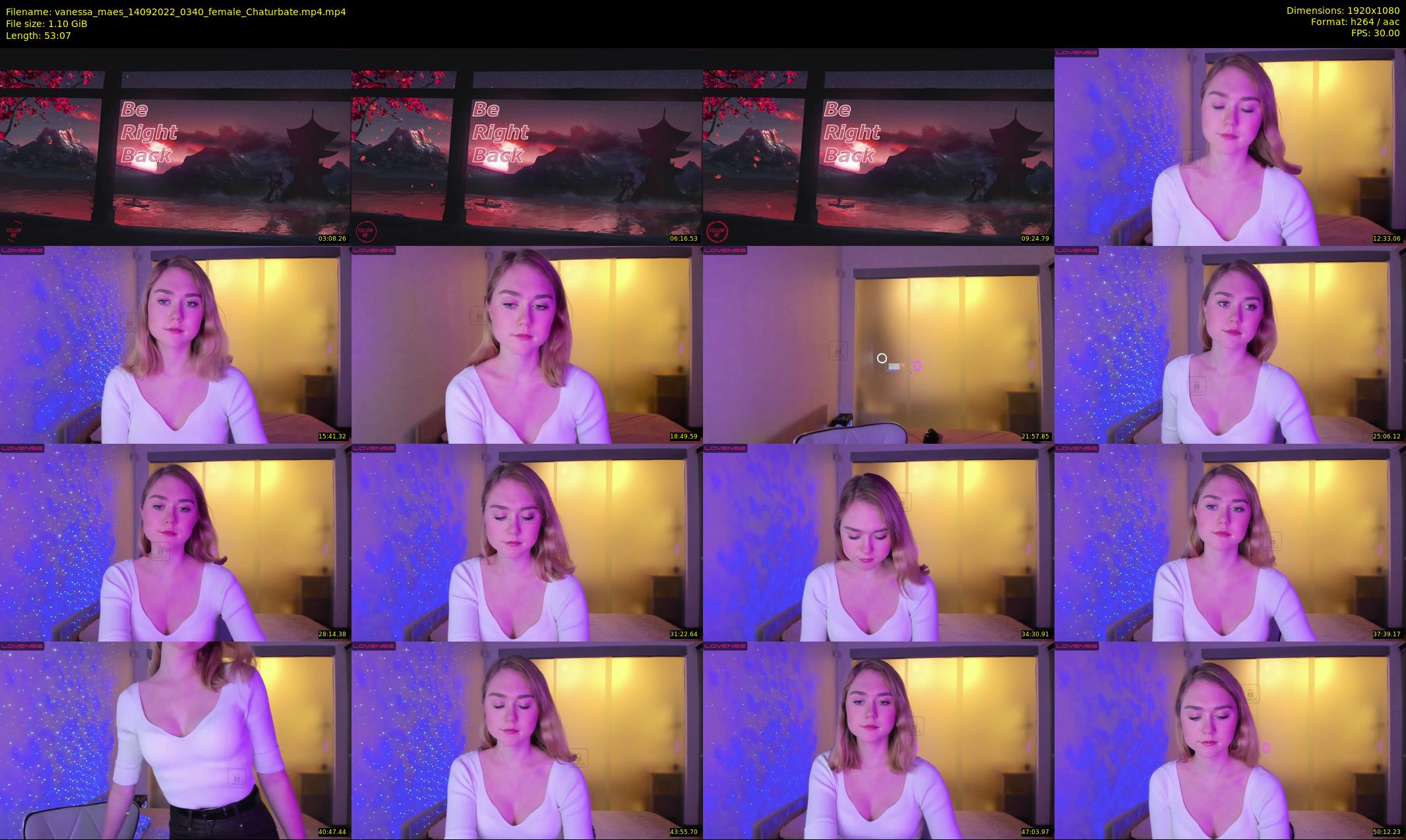 vanessa_maes — 54 minute Chaturbate female cam show recording, 1080p, Sep 14, 2022