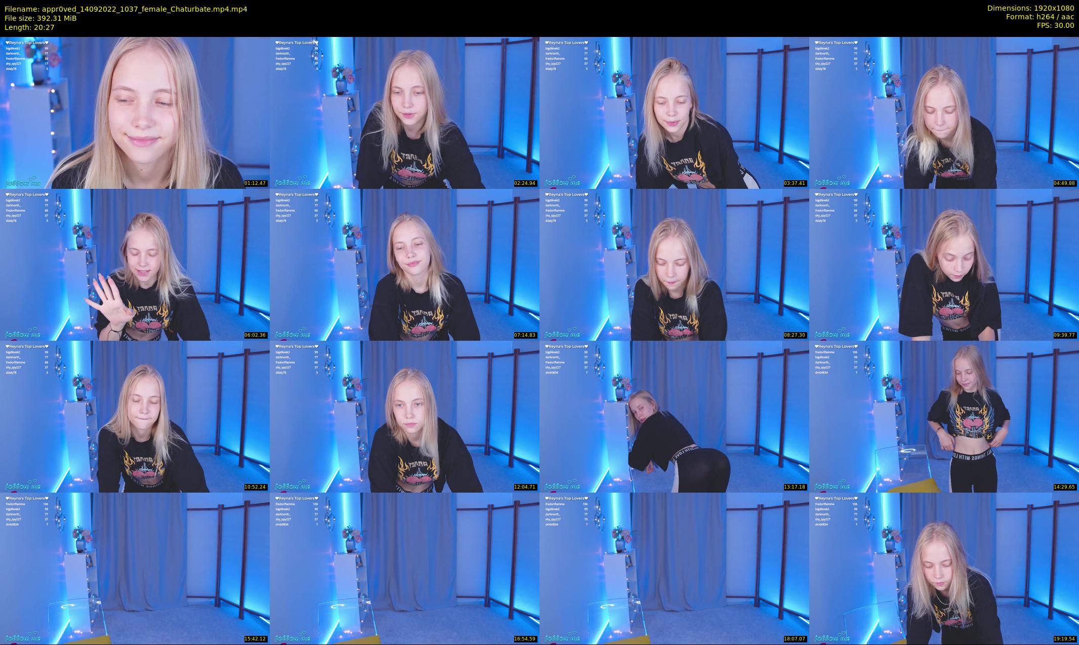 appr0ved — 21 minute Chaturbate female cam show recording, 1080p, Sep 14, 2022