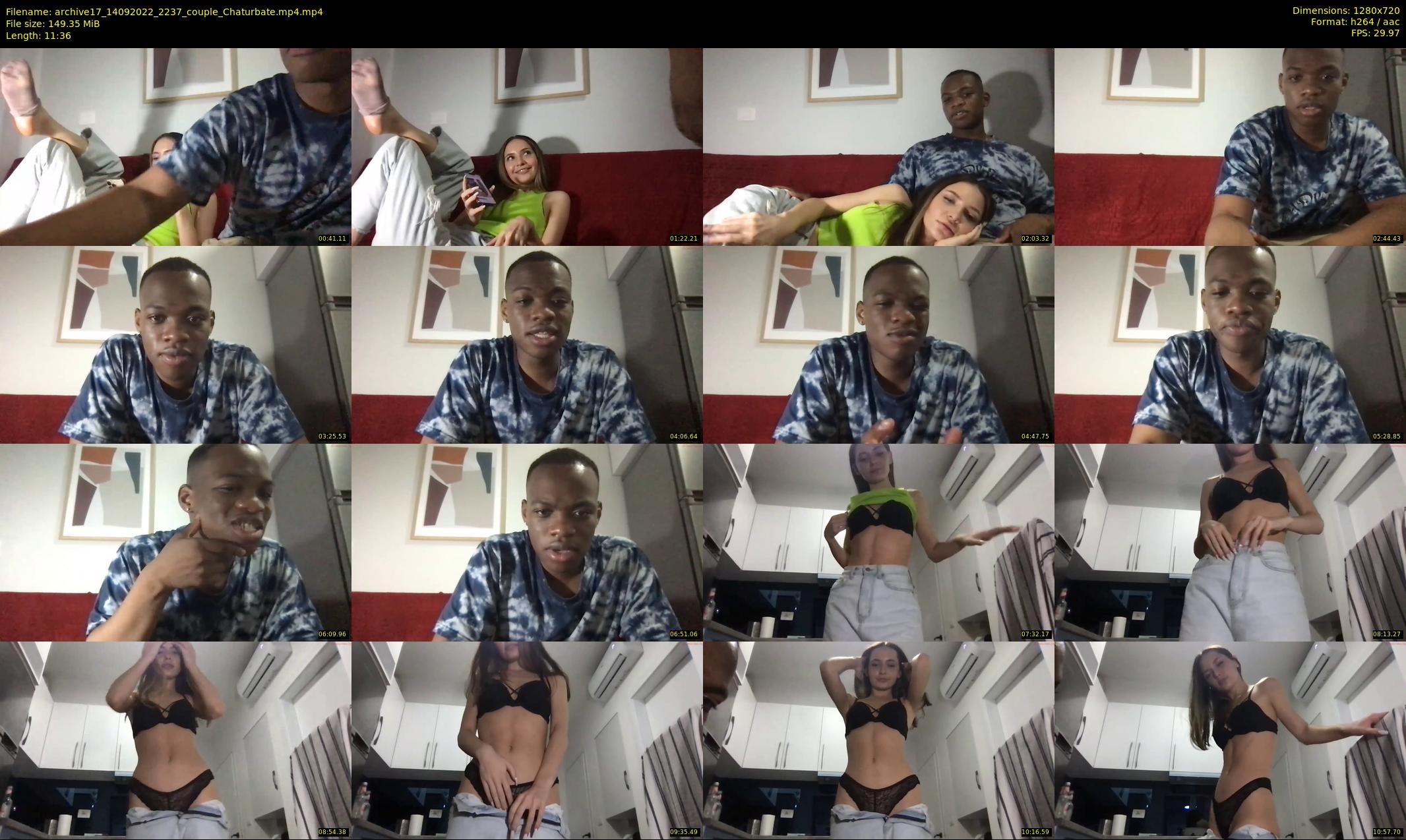 archive17 — 12 minute Chaturbate couple cam show recording, 720p, Sep 14, 2022