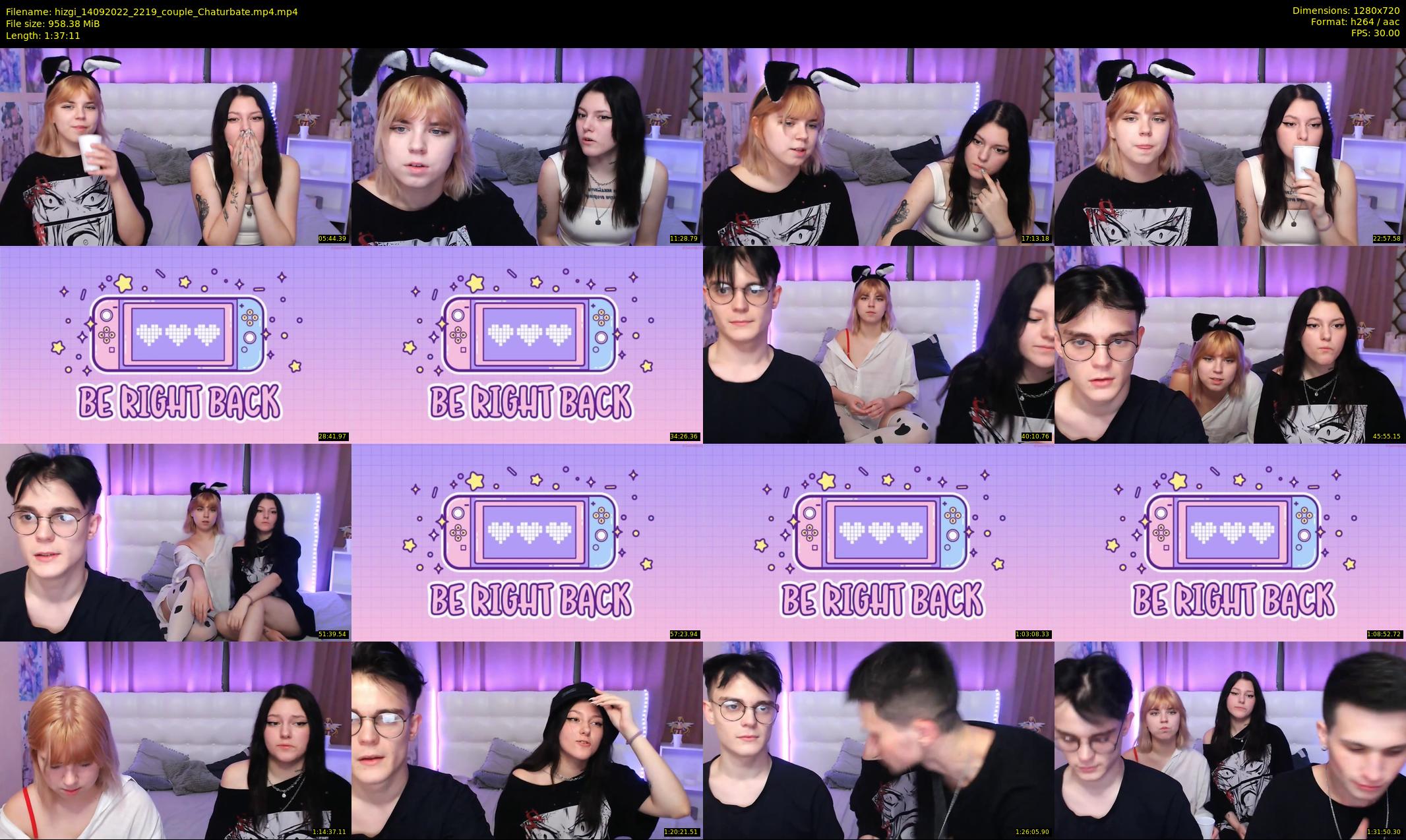 hizgi — 98 minute Chaturbate couple cam show recording, 720p, Sep 14, 2022