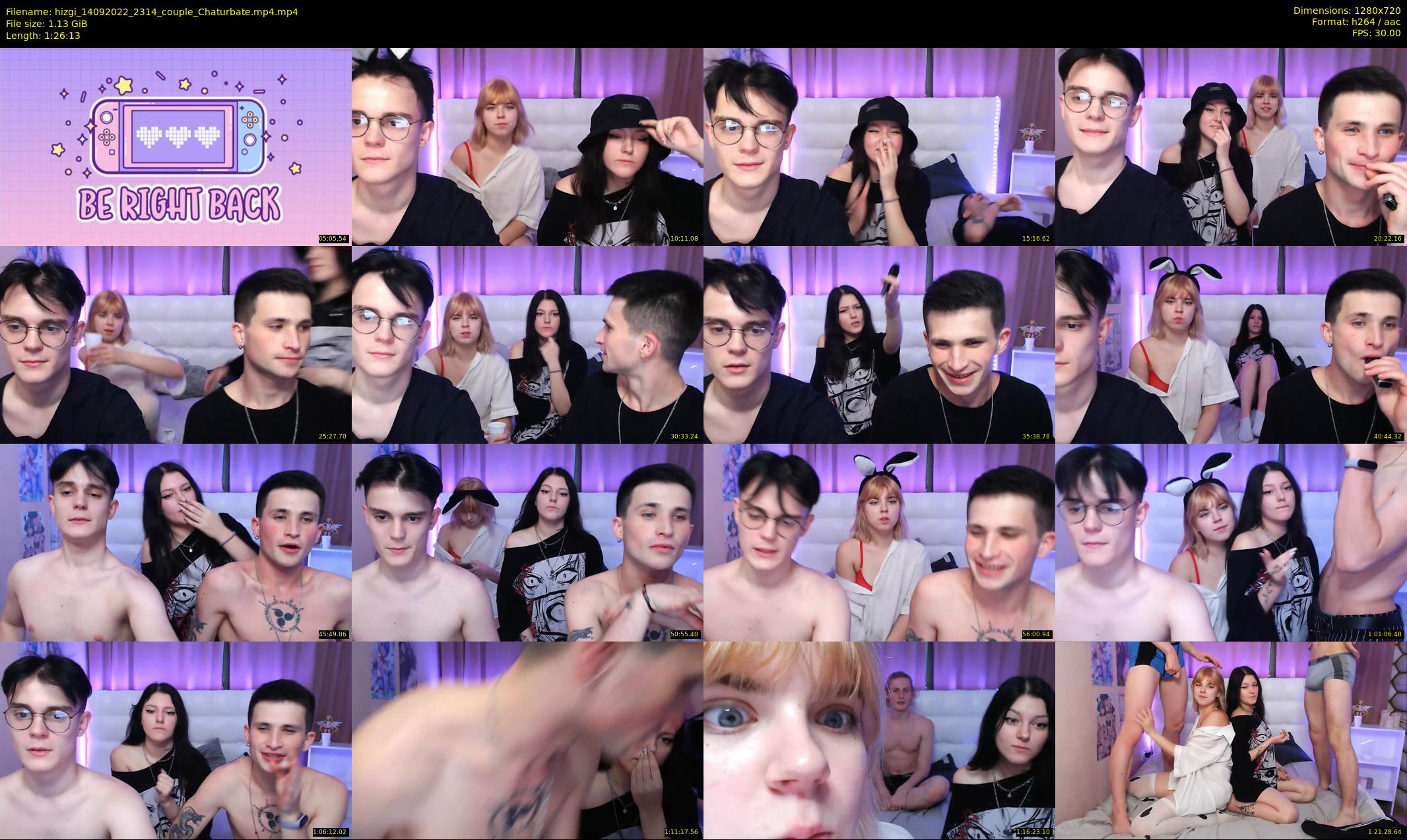 hizgi — 87 minute Chaturbate couple cam show recording, 720p, Sep 14, 2022