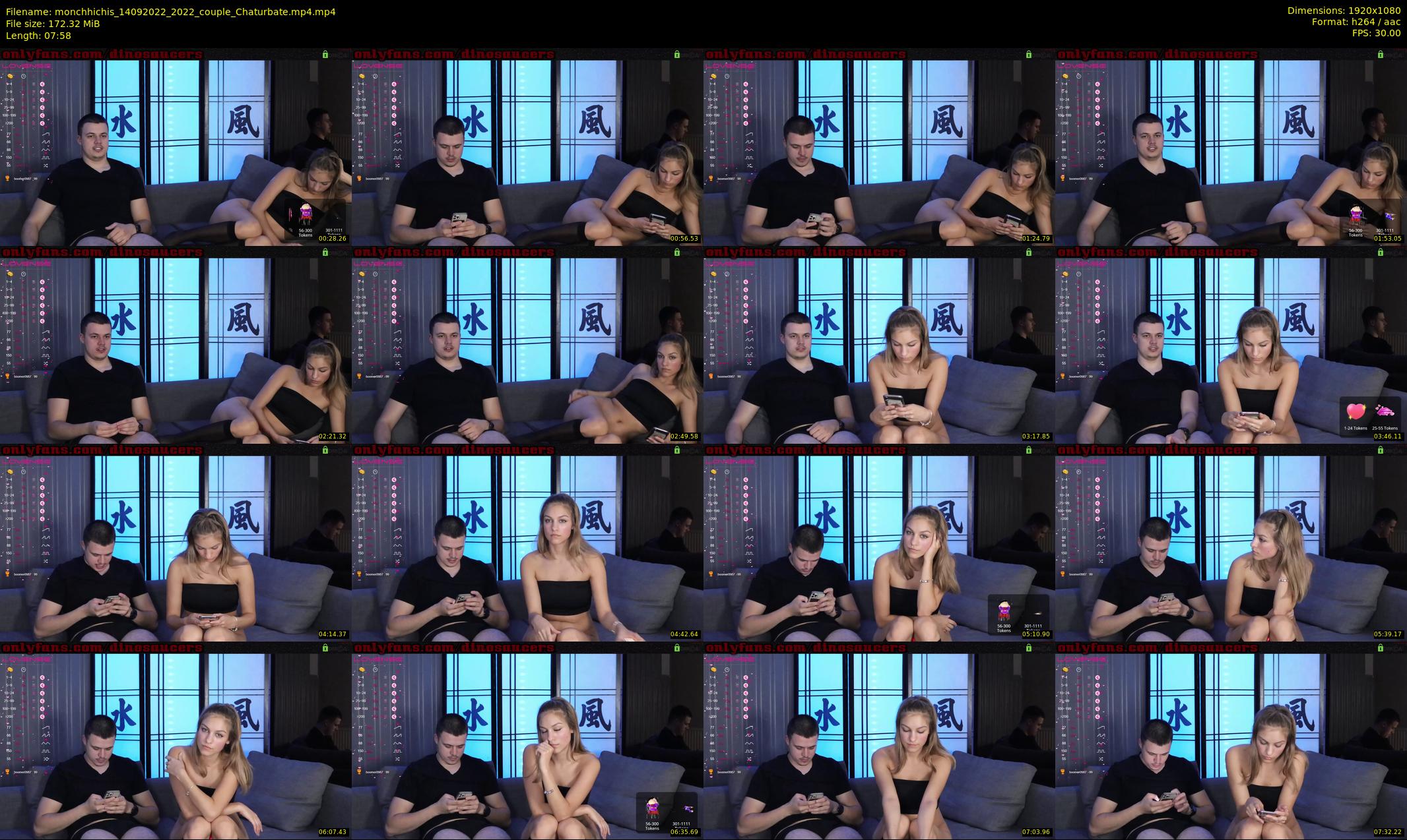 monchhichis — 8 minute Chaturbate couple cam show recording, 1080p, Sep 14, 2022