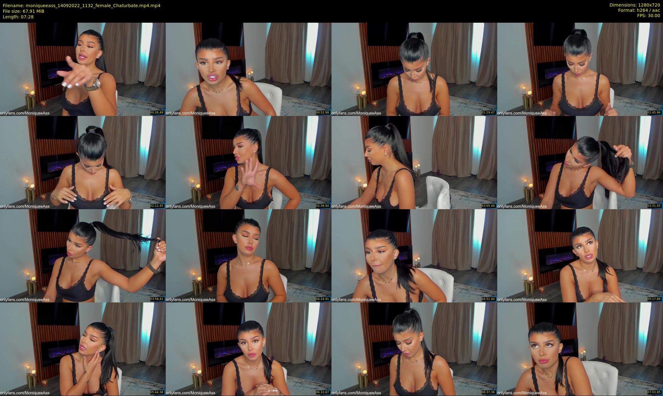 moniqueeass — 8 minute Chaturbate female cam show recording, 720p, Sep 14, 2022