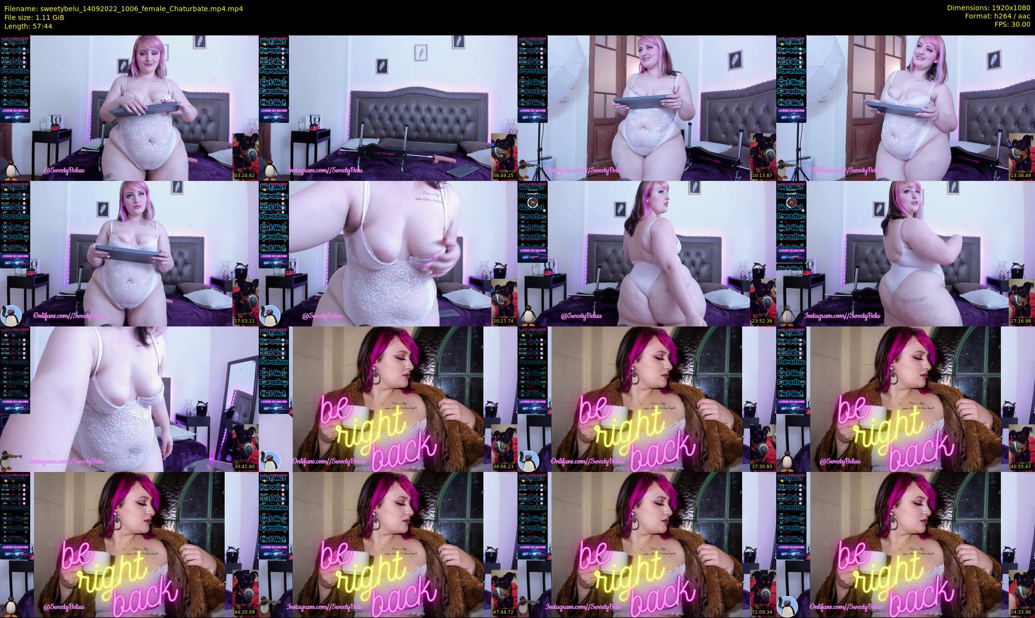 sweetybelu — 58 minute Chaturbate female cam show recording, 1080p, Sep 14, 2022