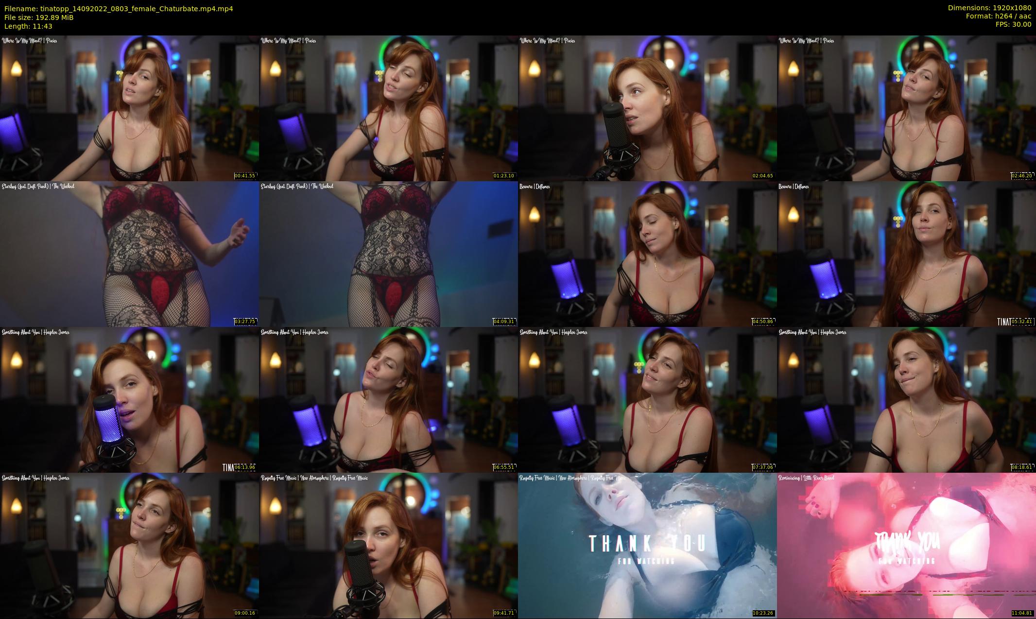 tinatopp — 12 minute Chaturbate female cam show recording, 1080p, Sep 14, 2022