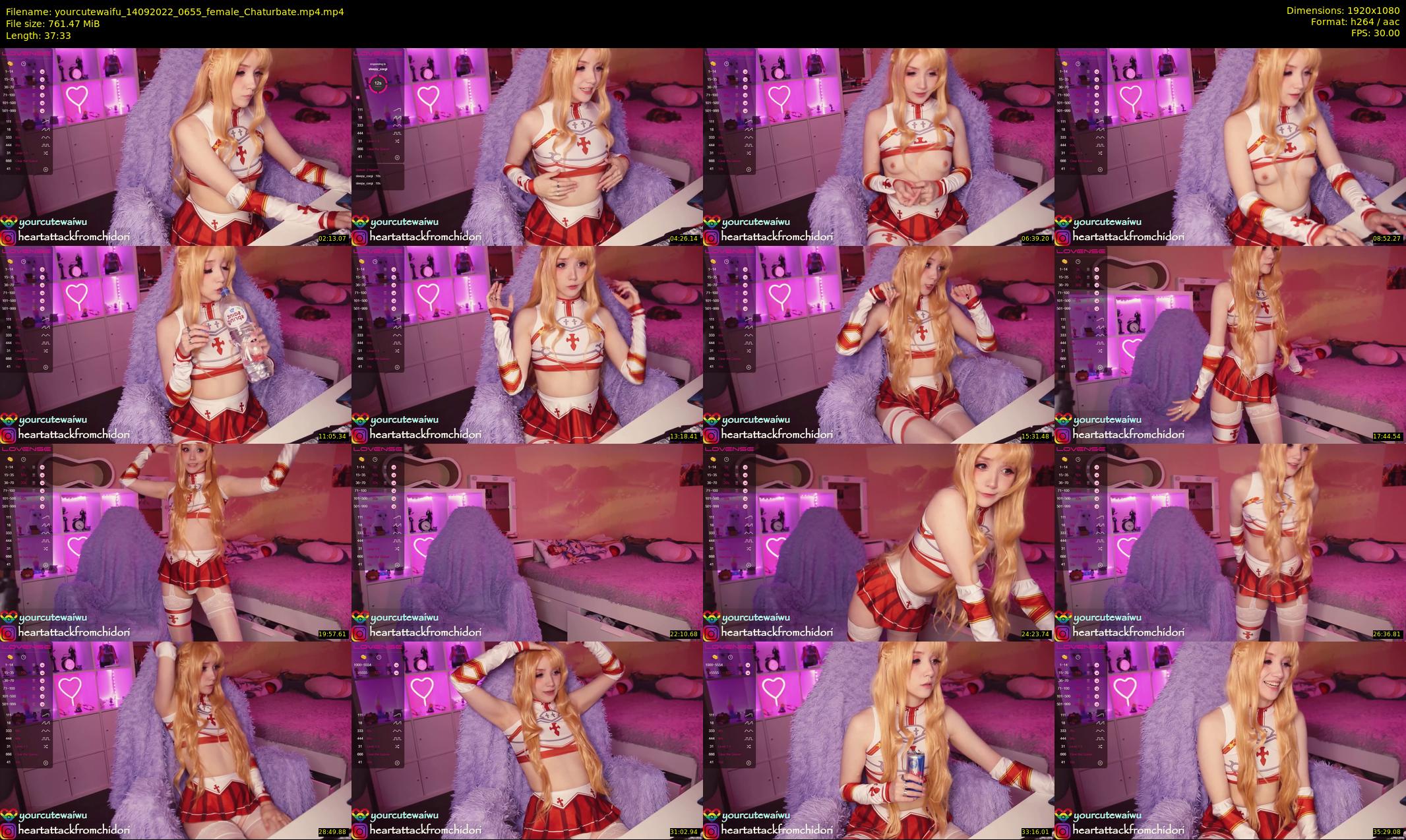 yourcutewaifu — 38 minute Chaturbate female cam show recording, 1080p, Sep 14, 2022
