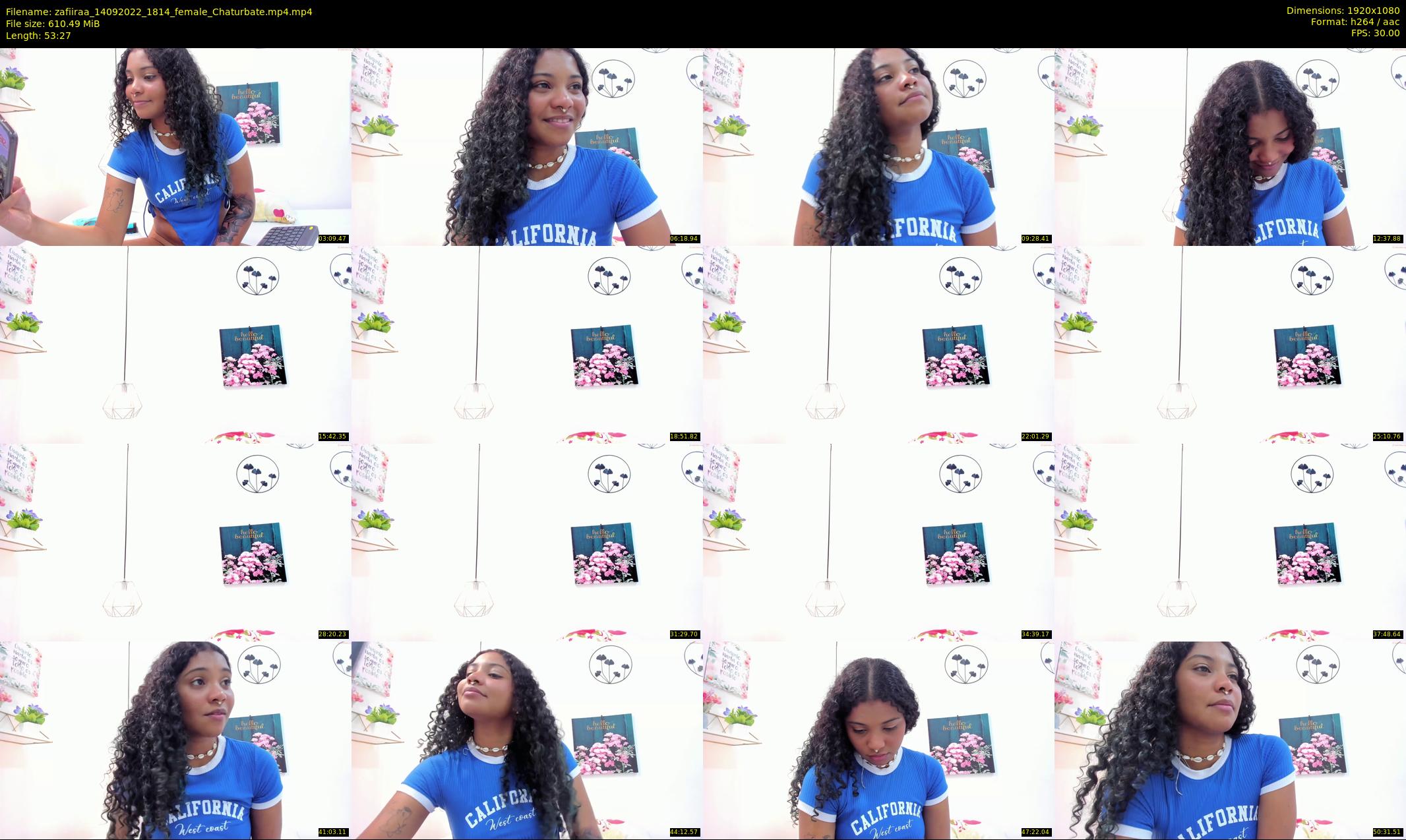 zafiiraa — 54 minute Chaturbate female cam show recording, 1080p, Sep 14, 2022
