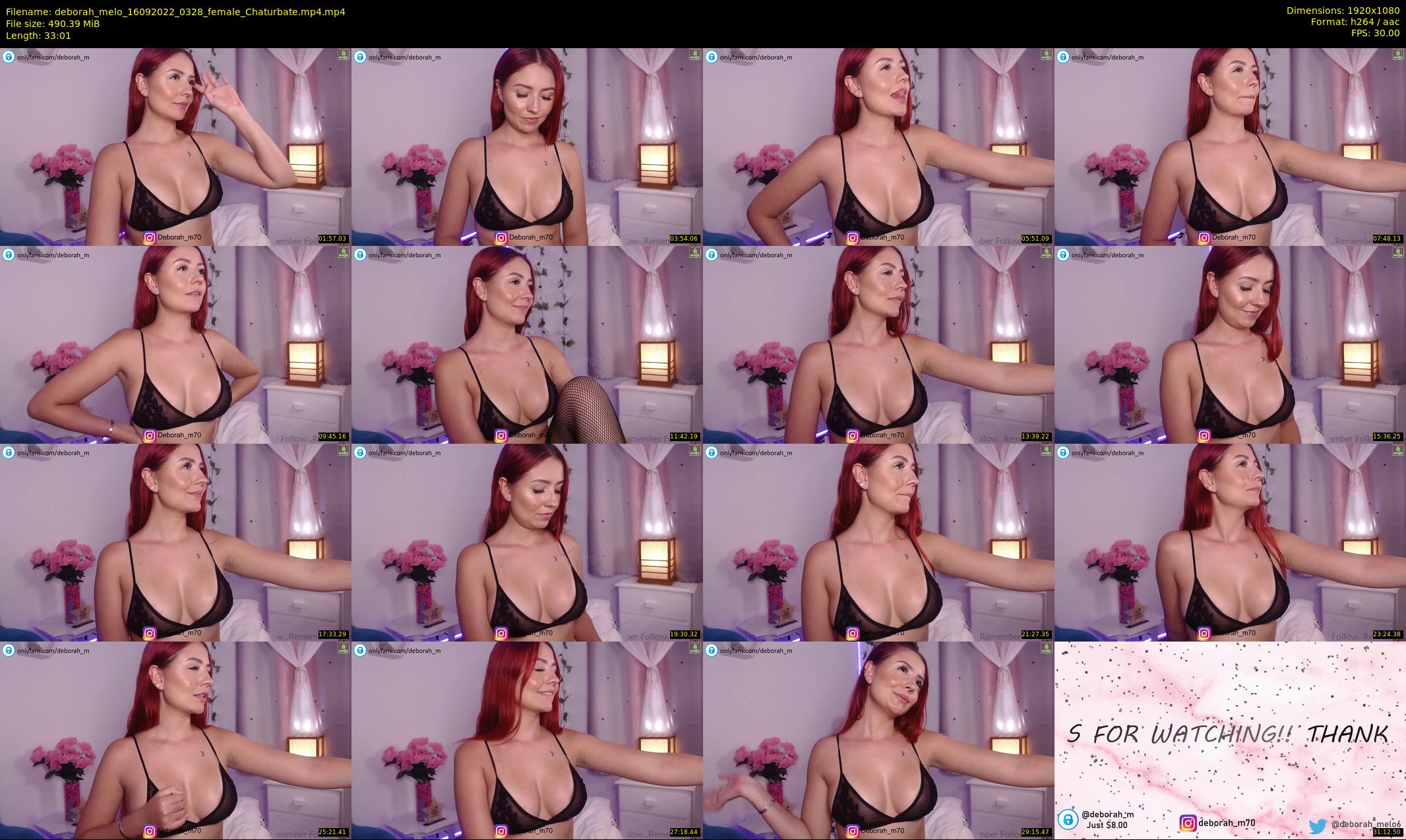 deborah_melo — 34 minute Chaturbate female cam show recording, 1080p, Sep 16, 2022