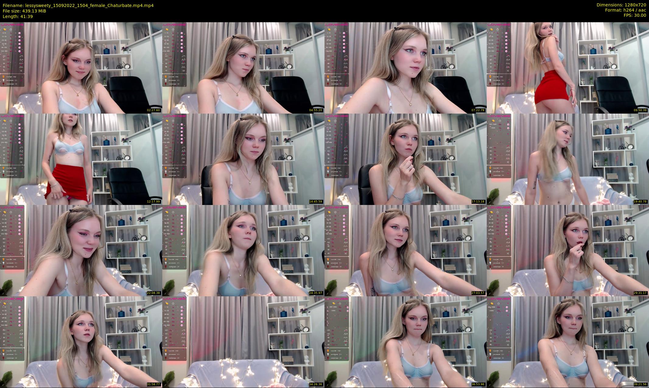 lessysweety — 42 minute Chaturbate female cam show recording, 720p, Sep 15, 2022