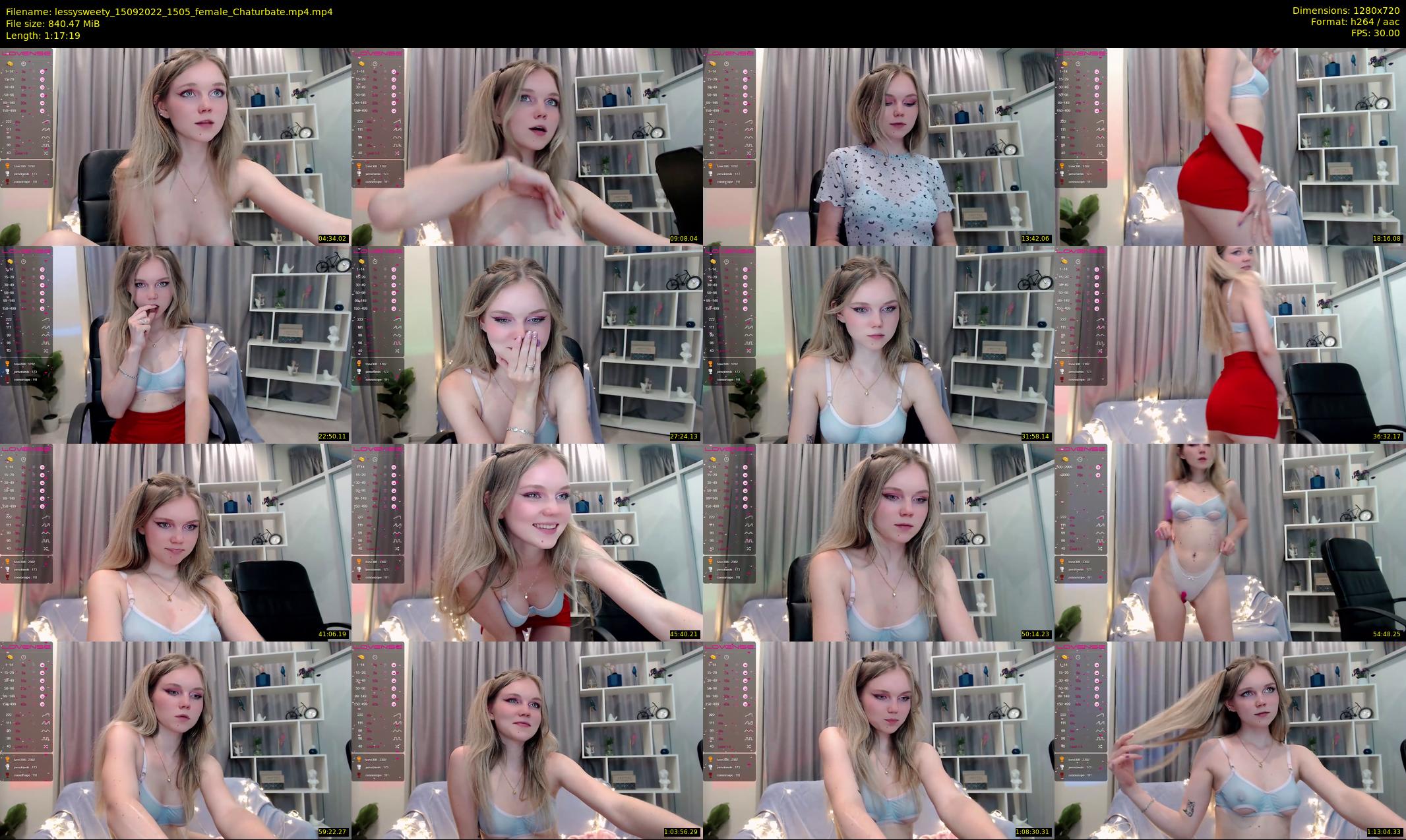 lessysweety — 78 minute Chaturbate female cam show recording, 720p, Sep 15, 2022