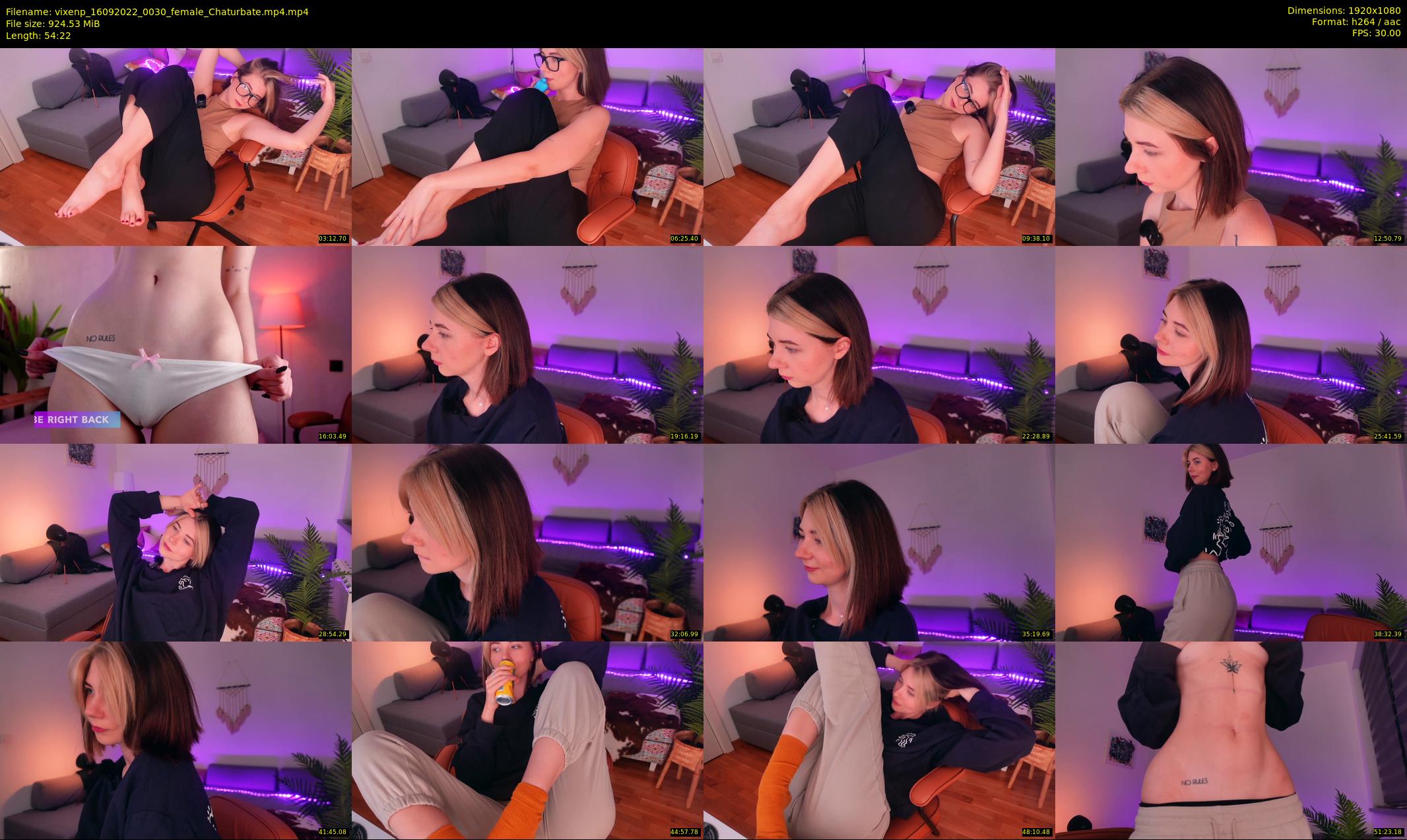 vixenp — 55 minute Chaturbate female cam show recording, 1080p, Sep 16, 2022