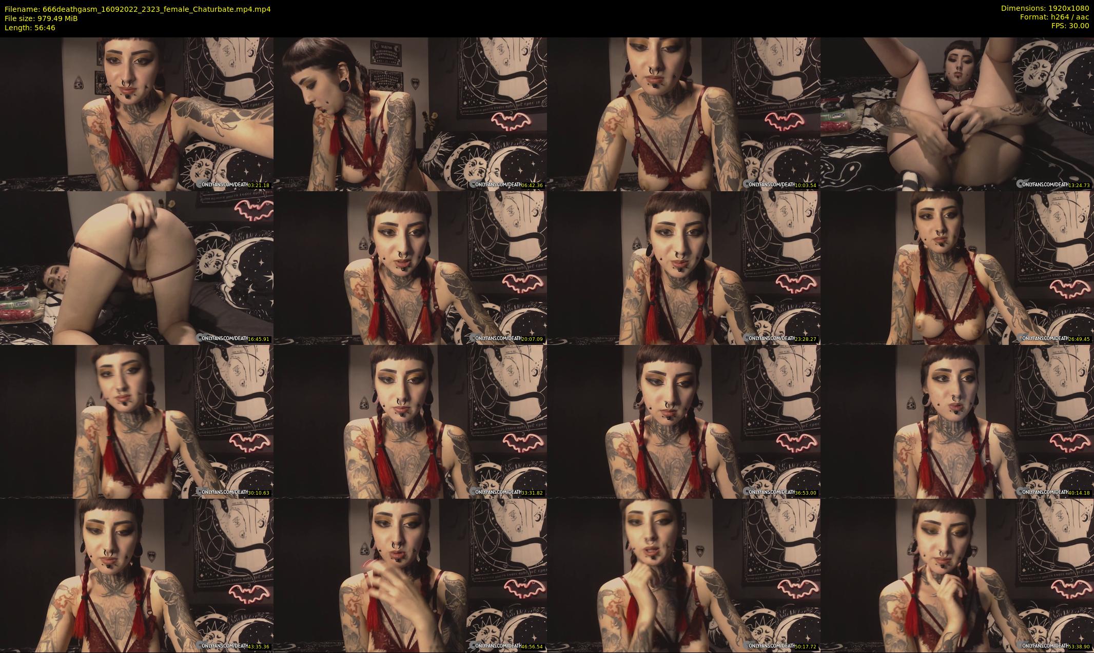 666deathgasm — 57 minute Chaturbate female cam show recording, 1080p, Sep 16, 2022