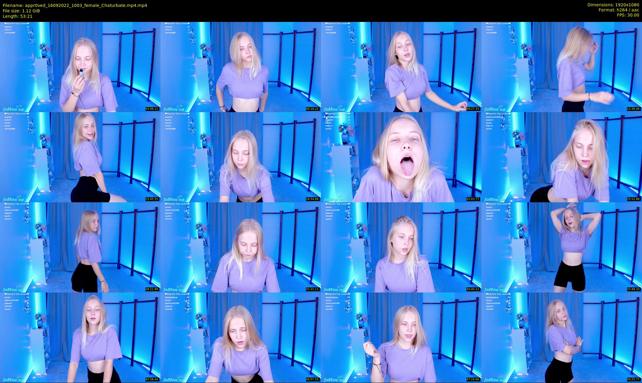appr0ved — 54 minute Chaturbate female cam show recording, 1080p, Sep 16, 2022