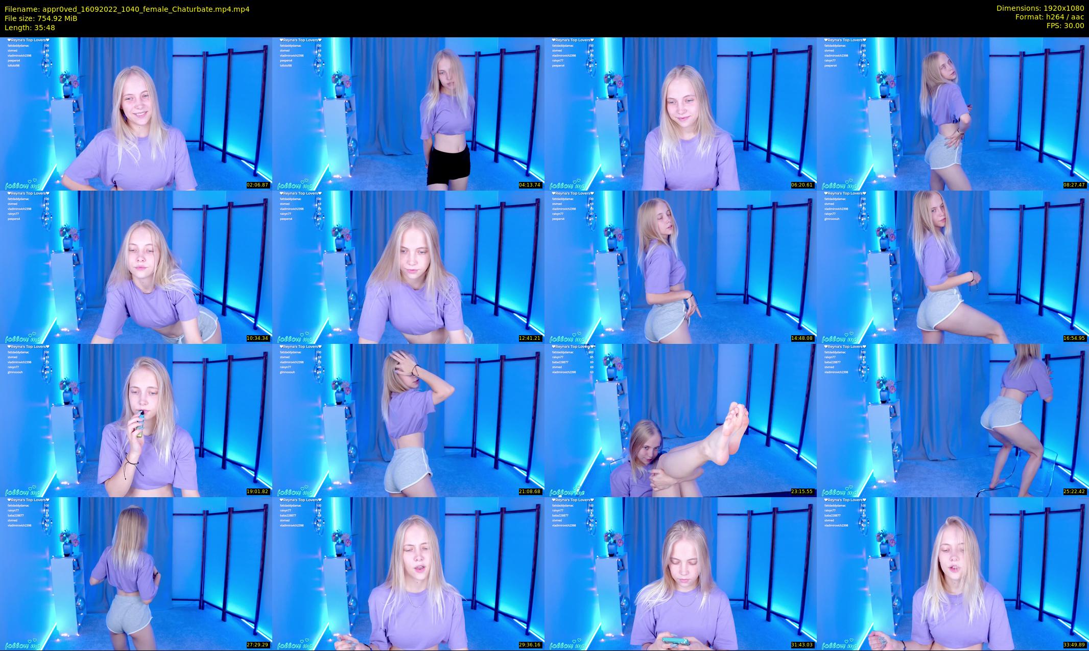 appr0ved — 36 minute Chaturbate female cam show recording, 1080p, Sep 16, 2022