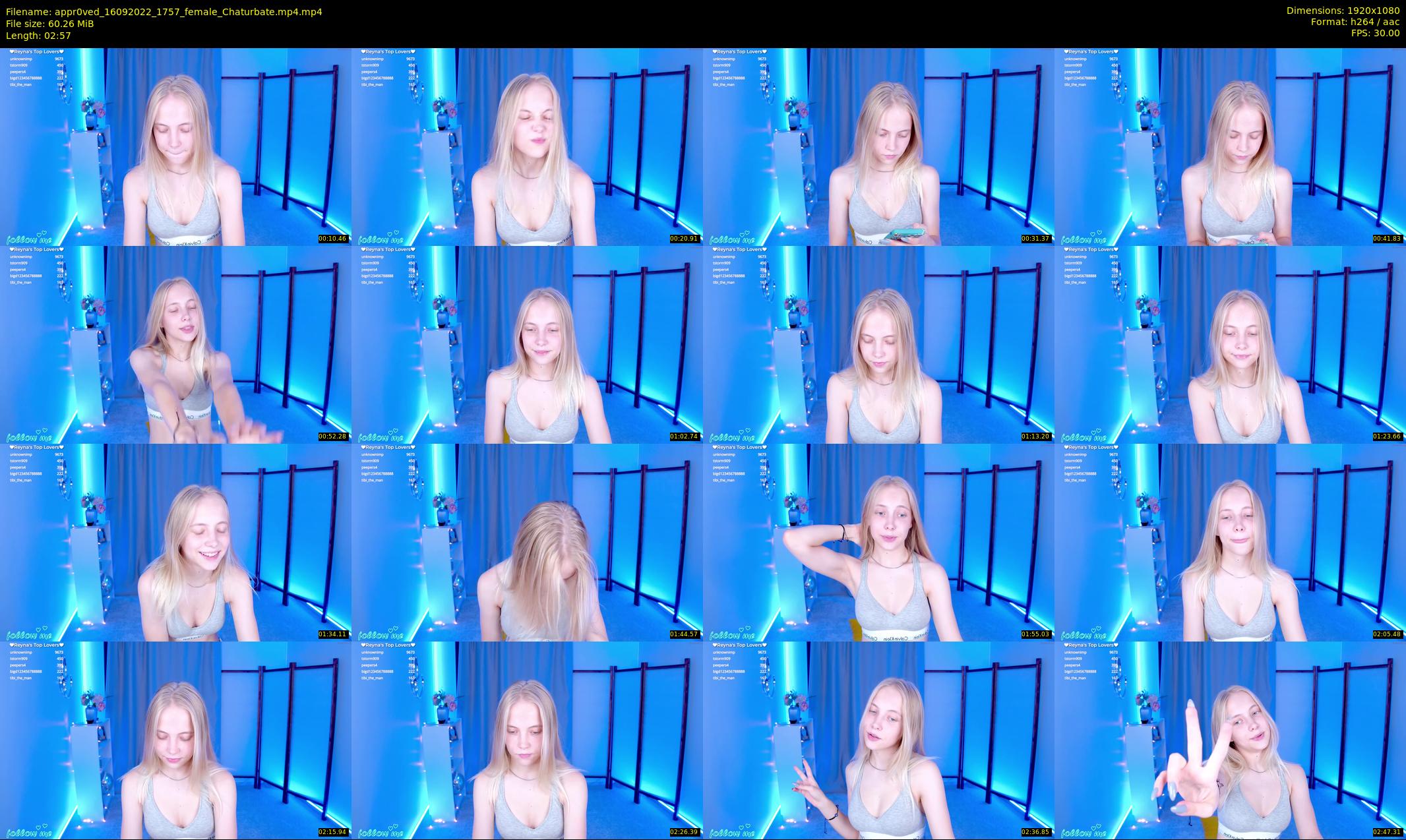 appr0ved — 3 minute Chaturbate female cam show recording, 1080p, Sep 16, 2022