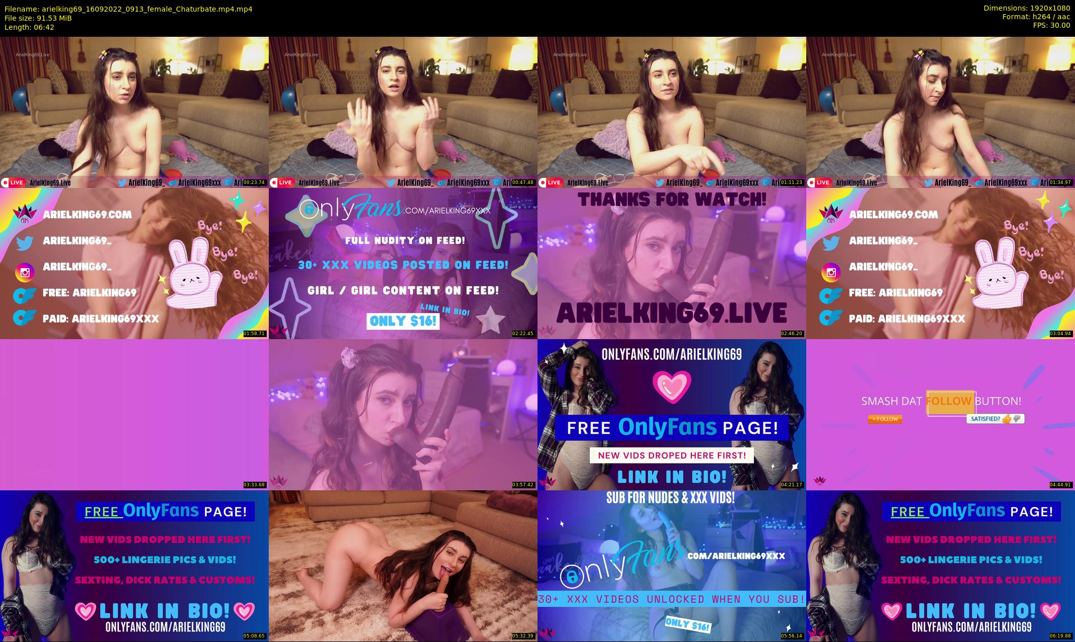 arielking69 — 7 minute Chaturbate female cam show recording, 1080p, Sep 16, 2022