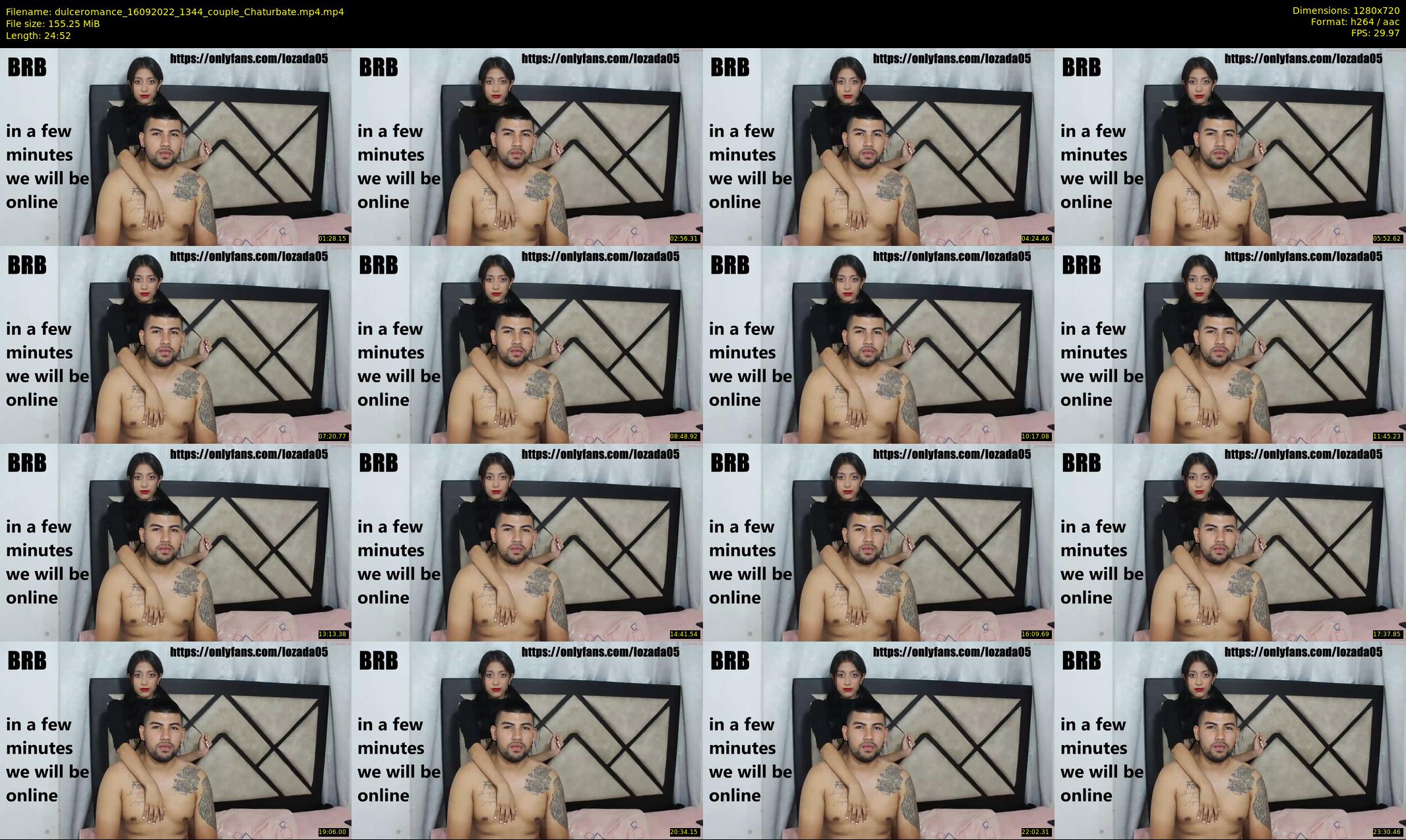 dulceromance — 25 minute Chaturbate couple cam show recording, 720p, Sep 16, 2022