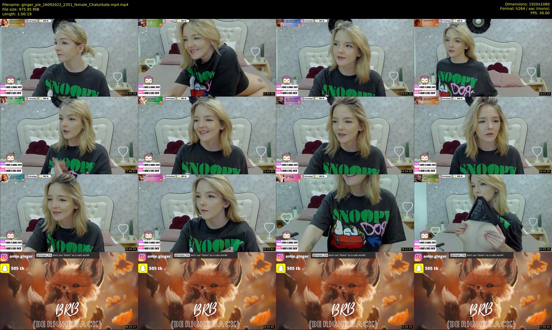 ginger_pie — 61 minute Chaturbate female cam show recording, 1080p, Sep 16, 2022