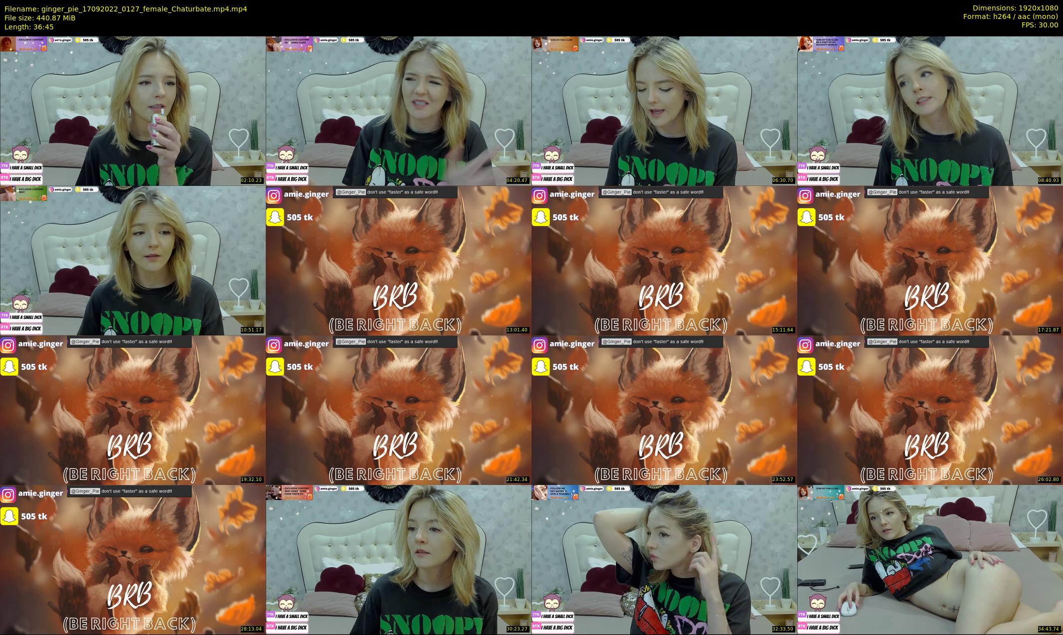 ginger_pie — 37 minute Chaturbate female cam show recording, 1080p, Sep 17, 2022
