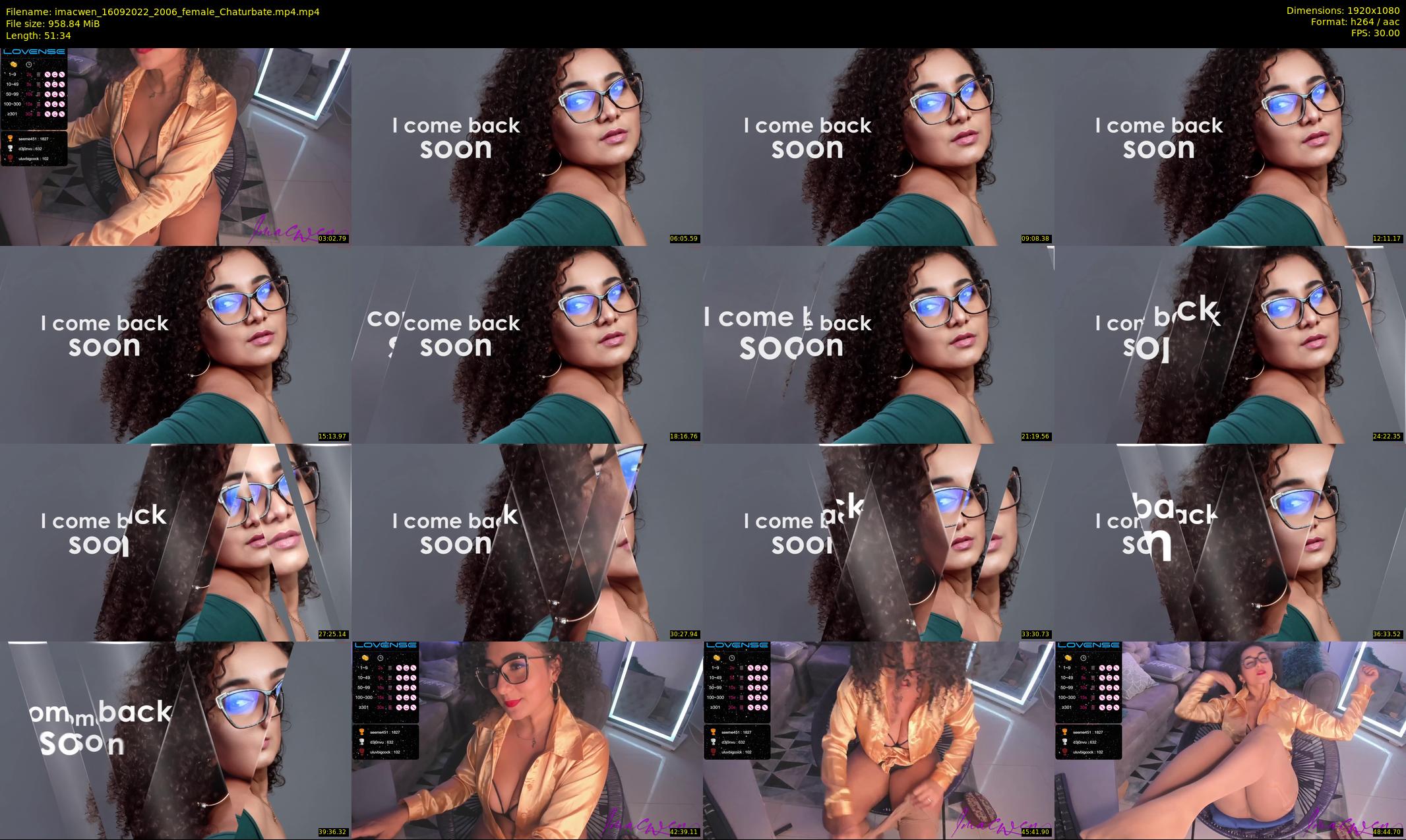 imacwen — 52 minute Chaturbate female cam show recording, 1080p, Sep 16, 2022