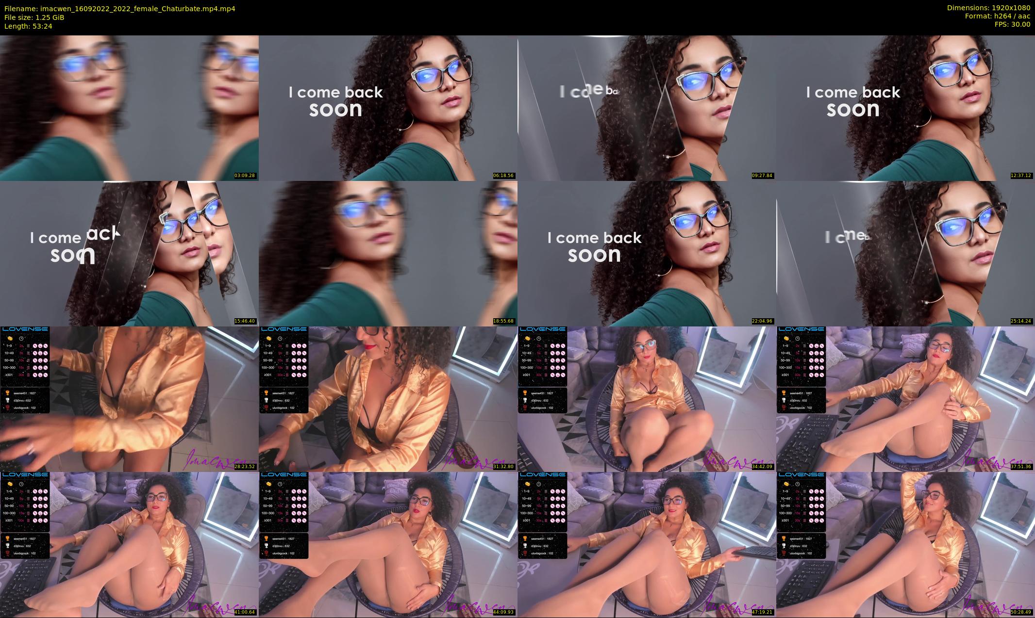 imacwen — 54 minute Chaturbate female cam show recording, 1080p, Sep 16, 2022