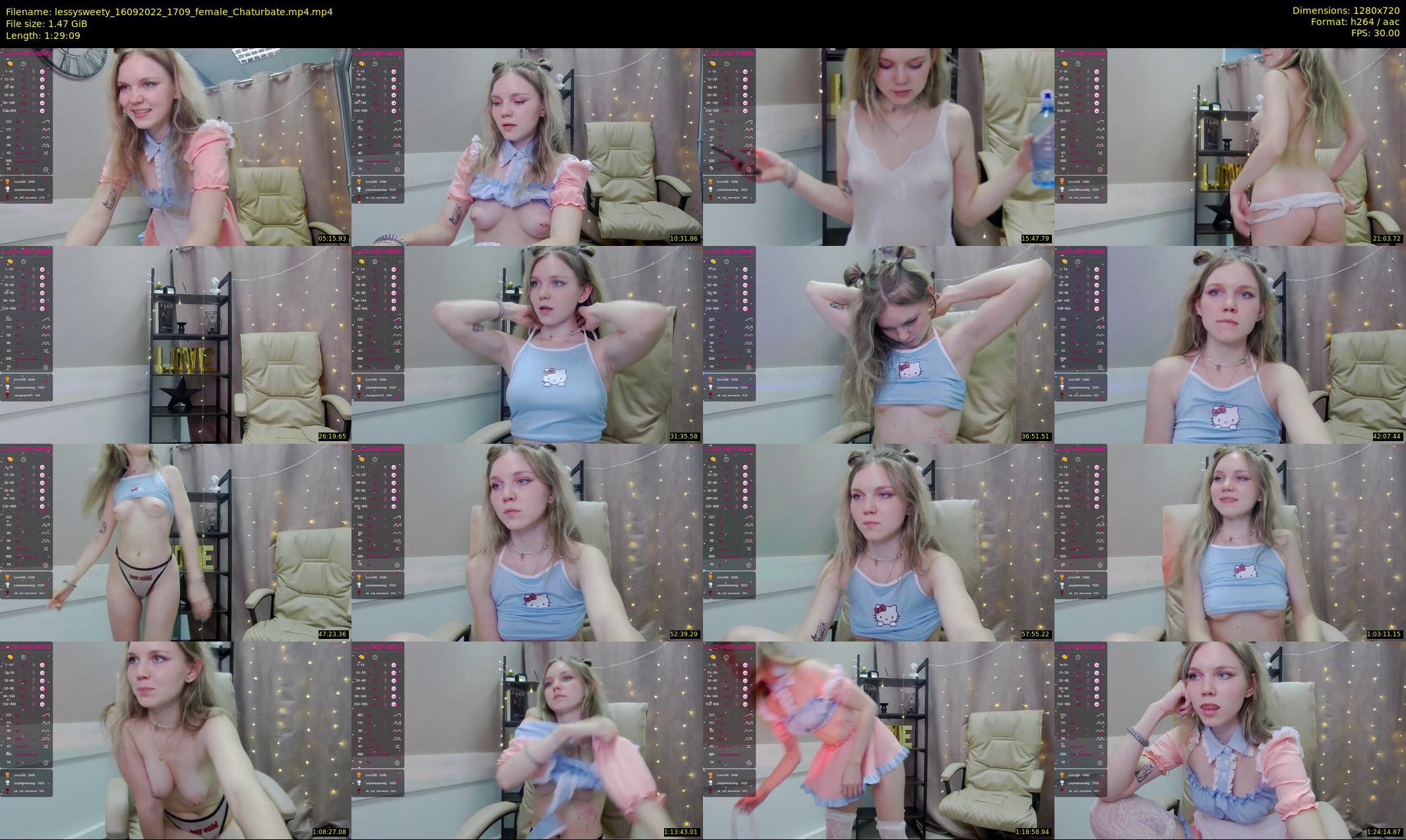 lessysweety — 90 minute Chaturbate female cam show recording, 720p, Sep 16, 2022