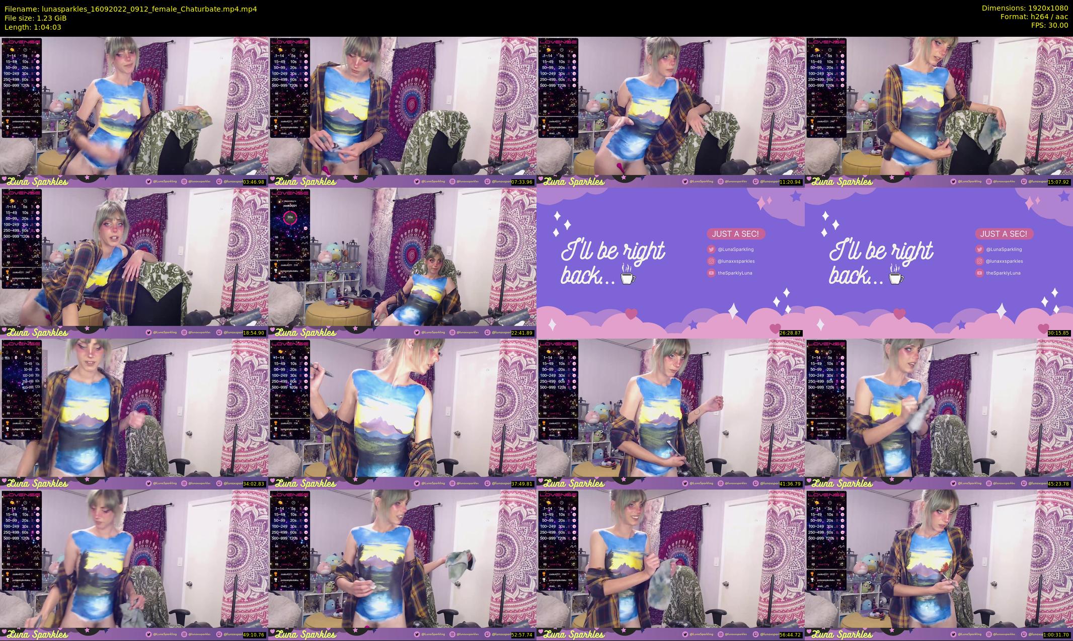 lunasparkles — 65 minute Chaturbate female cam show recording, 1080p, Sep 16, 2022