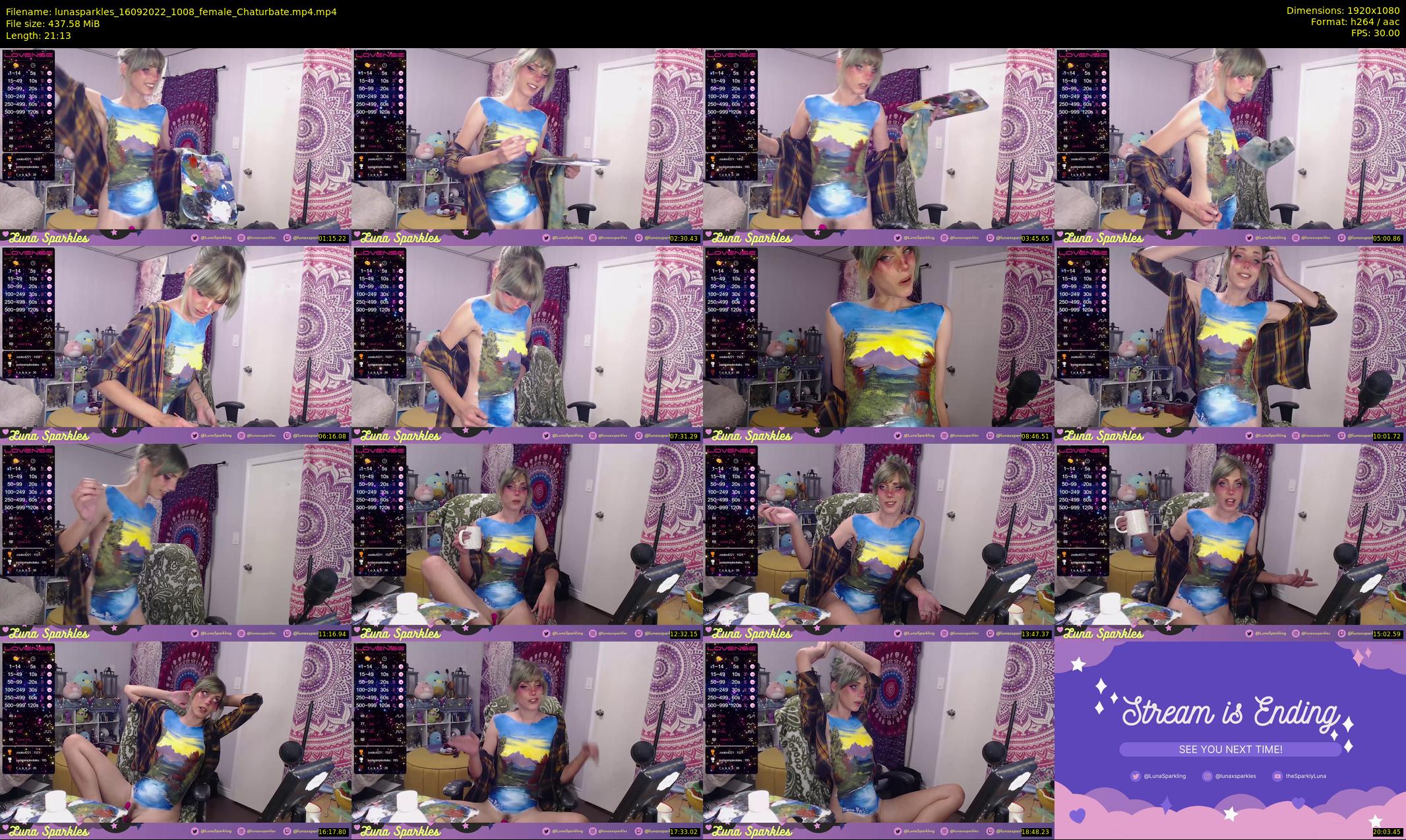 lunasparkles — 22 minute Chaturbate female cam show recording, 1080p, Sep 16, 2022