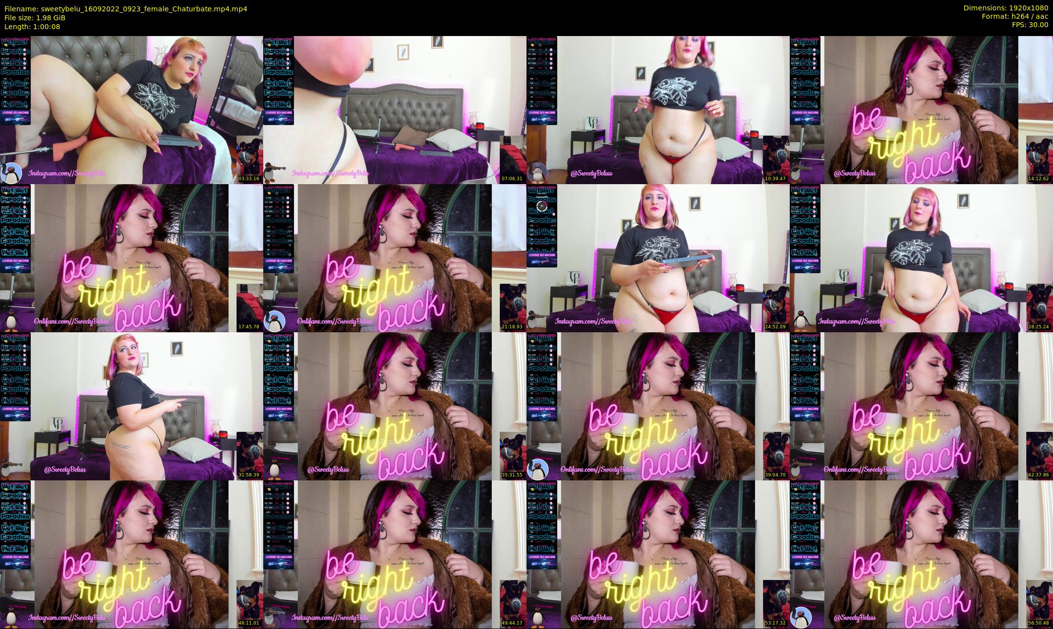 sweetybelu — 61 minute Chaturbate female cam show recording, 1080p, Sep 16, 2022