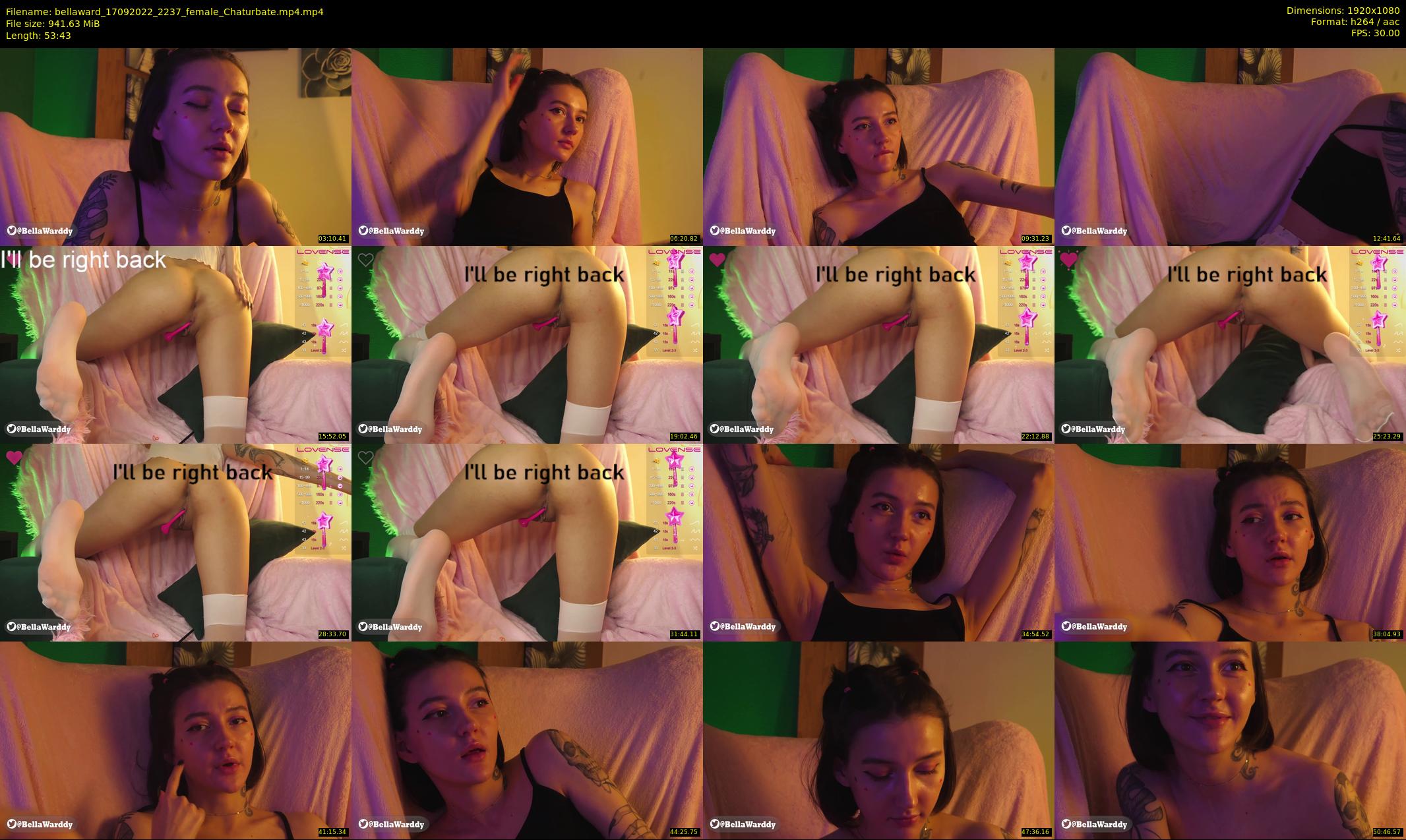bellaward — 54 minute Chaturbate female cam show recording, 1080p, Sep 17, 2022