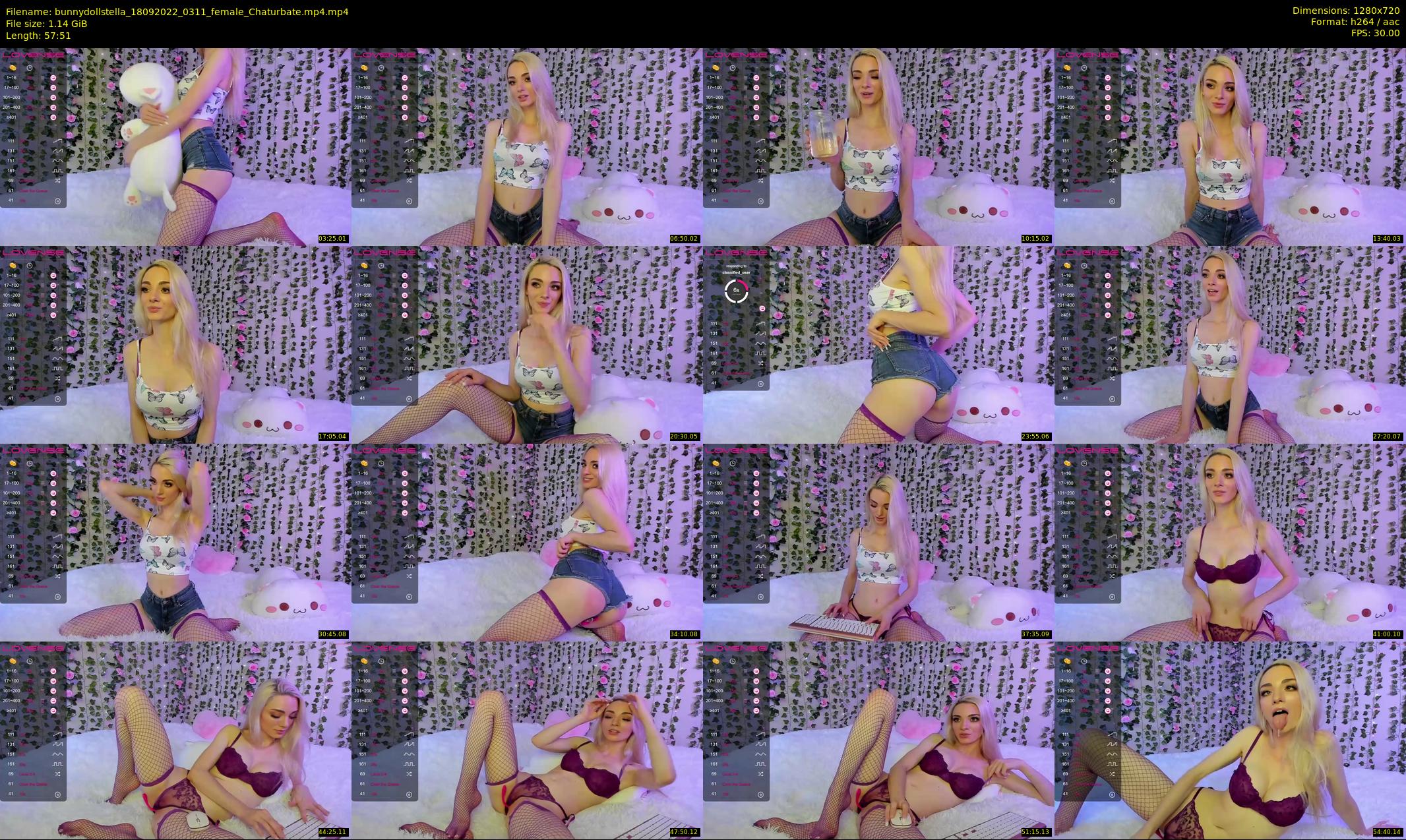 bunnydollstella — 58 minute Chaturbate female cam show recording, 720p, Sep 18, 2022