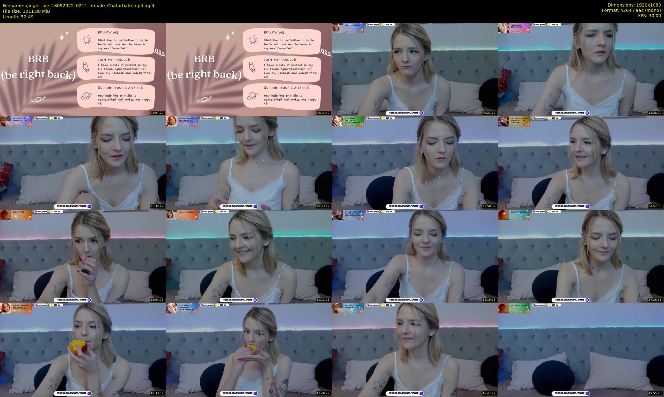ginger_pie — 53 minute Chaturbate female cam show recording, 1080p, Sep 18, 2022